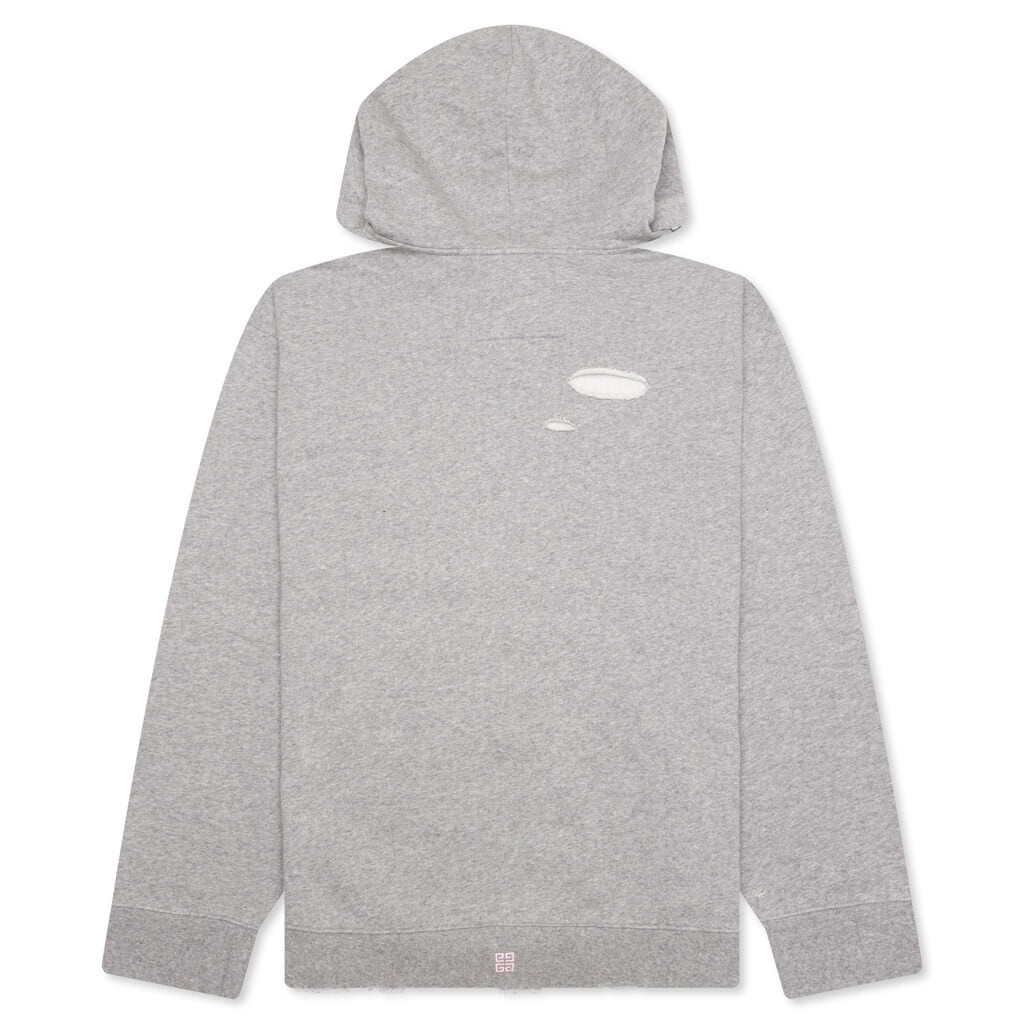 STUDIO DESTROYED HOODIE - HEATHER GREY - 2
