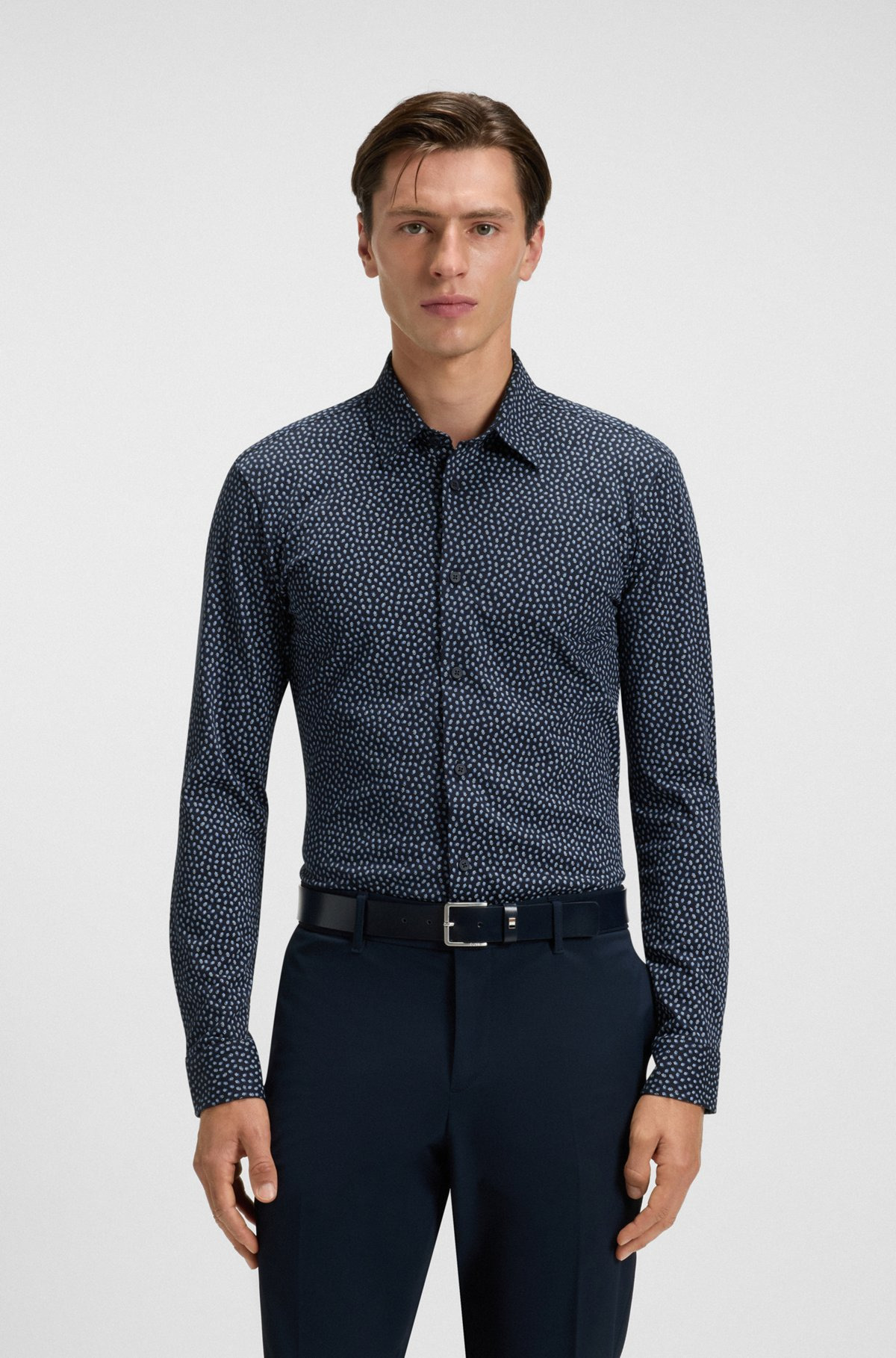 SLIM-FIT SHIRT IN PRINTED COTTON - 2