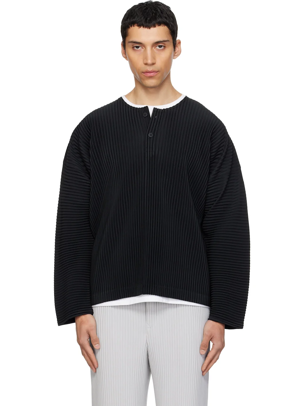 Black Monthly Colors February Henley - 1