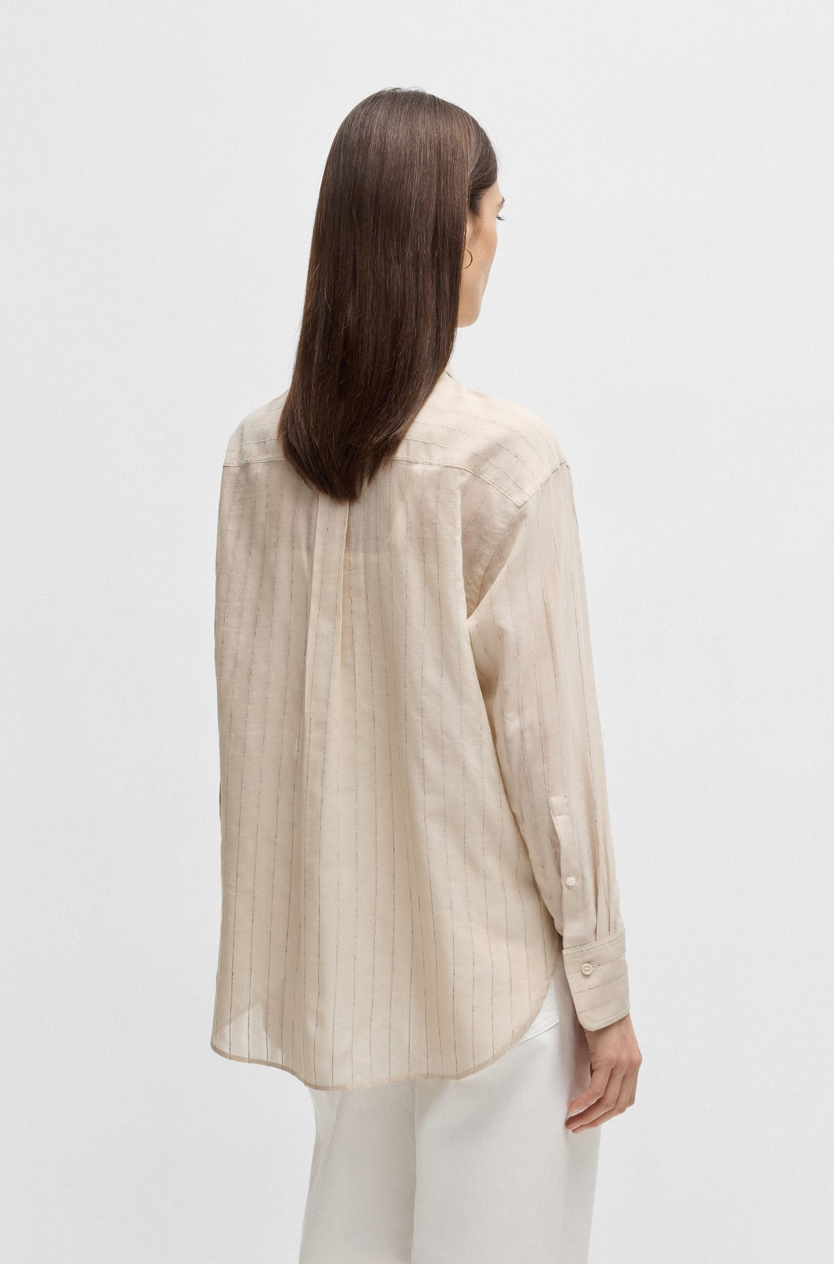 REGULAR-FIT BLOUSE IN STRIPED COTTON - 5