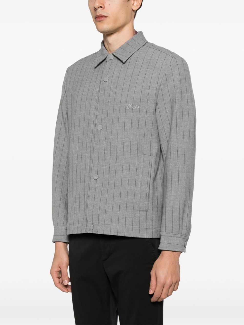 striped shirt jacket - 3