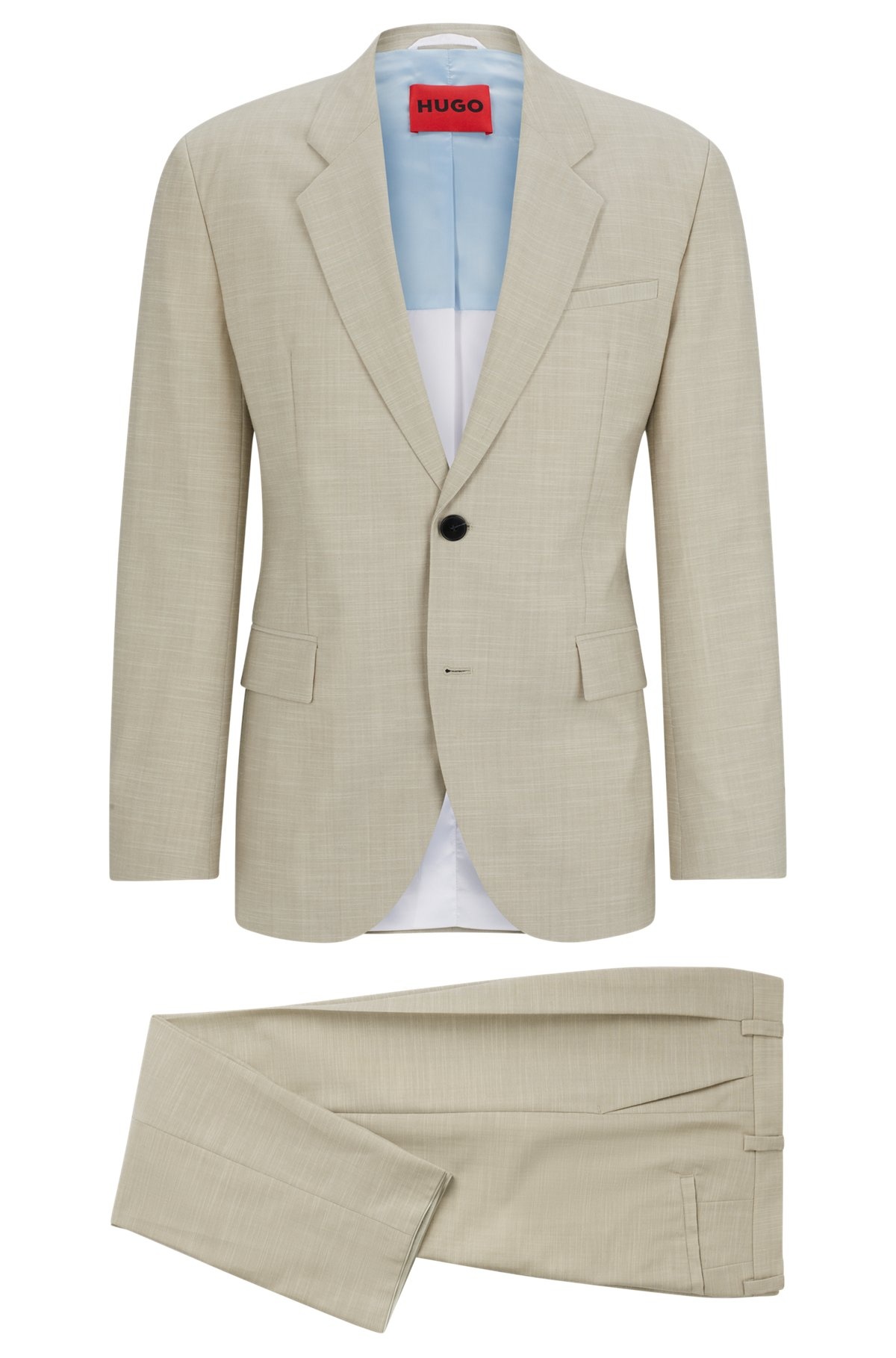 REGULAR-FIT SUIT IN PATTERNED LINEN-LOOK CLOTH - 9