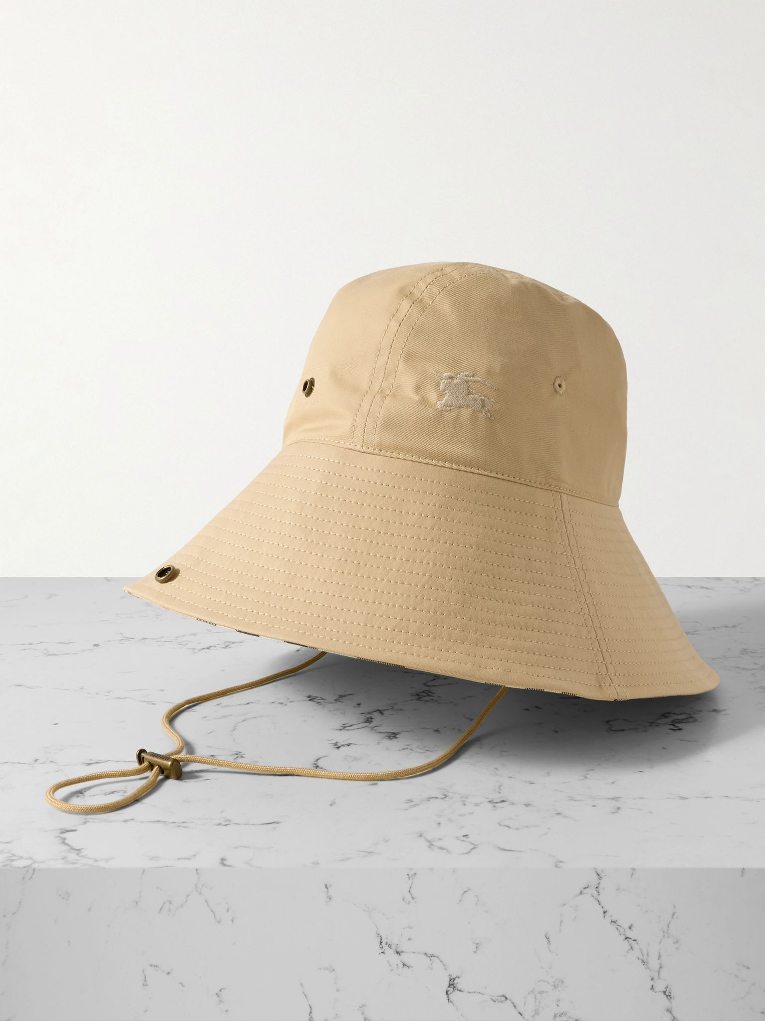 Cotton-gabardine bucket hat Beige - 1