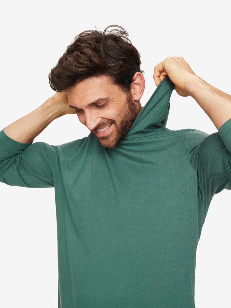 Men's Pullover Hoodie Basel 12 Micro Modal Stretch Green - 5