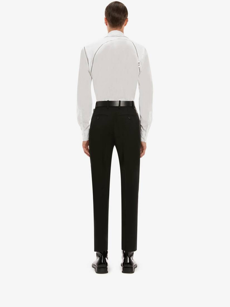 Zip Detail Harness Shirt in White 4