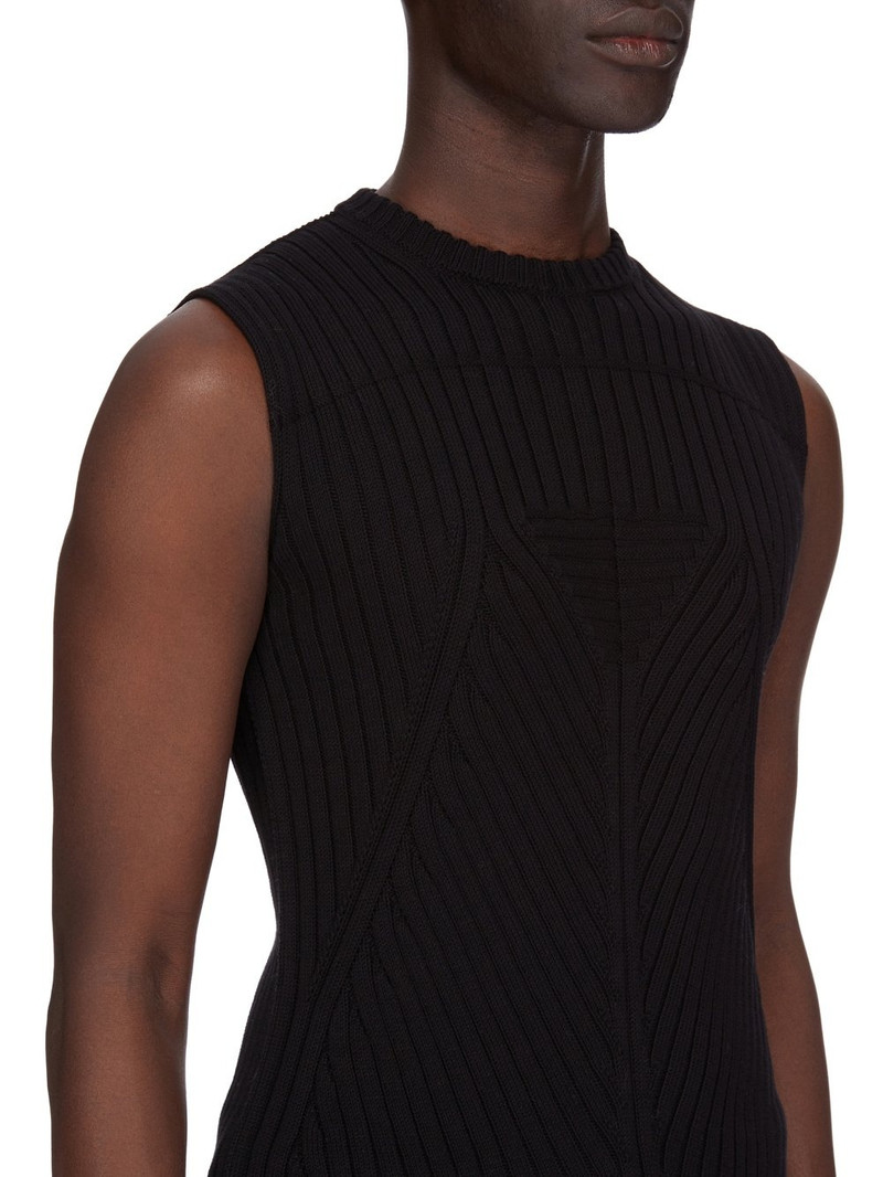 Black Hollywood Cotton Knit Vest 4