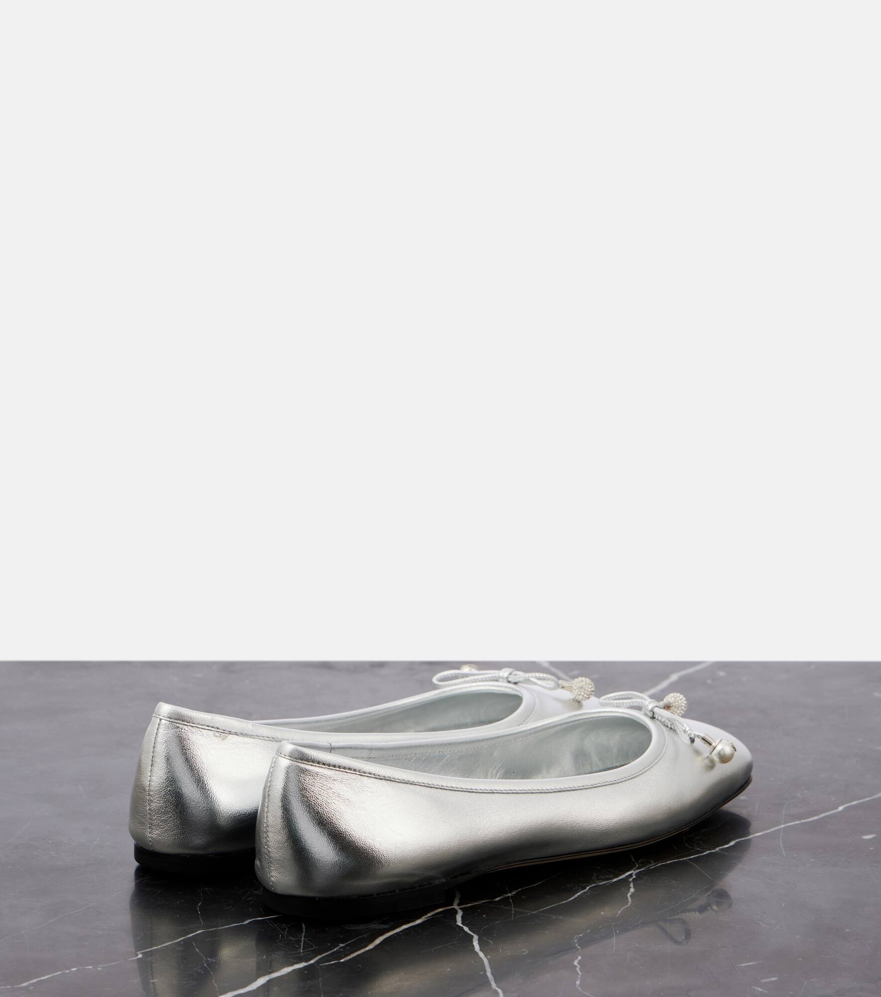 Elme metallic leather ballet flats - 3