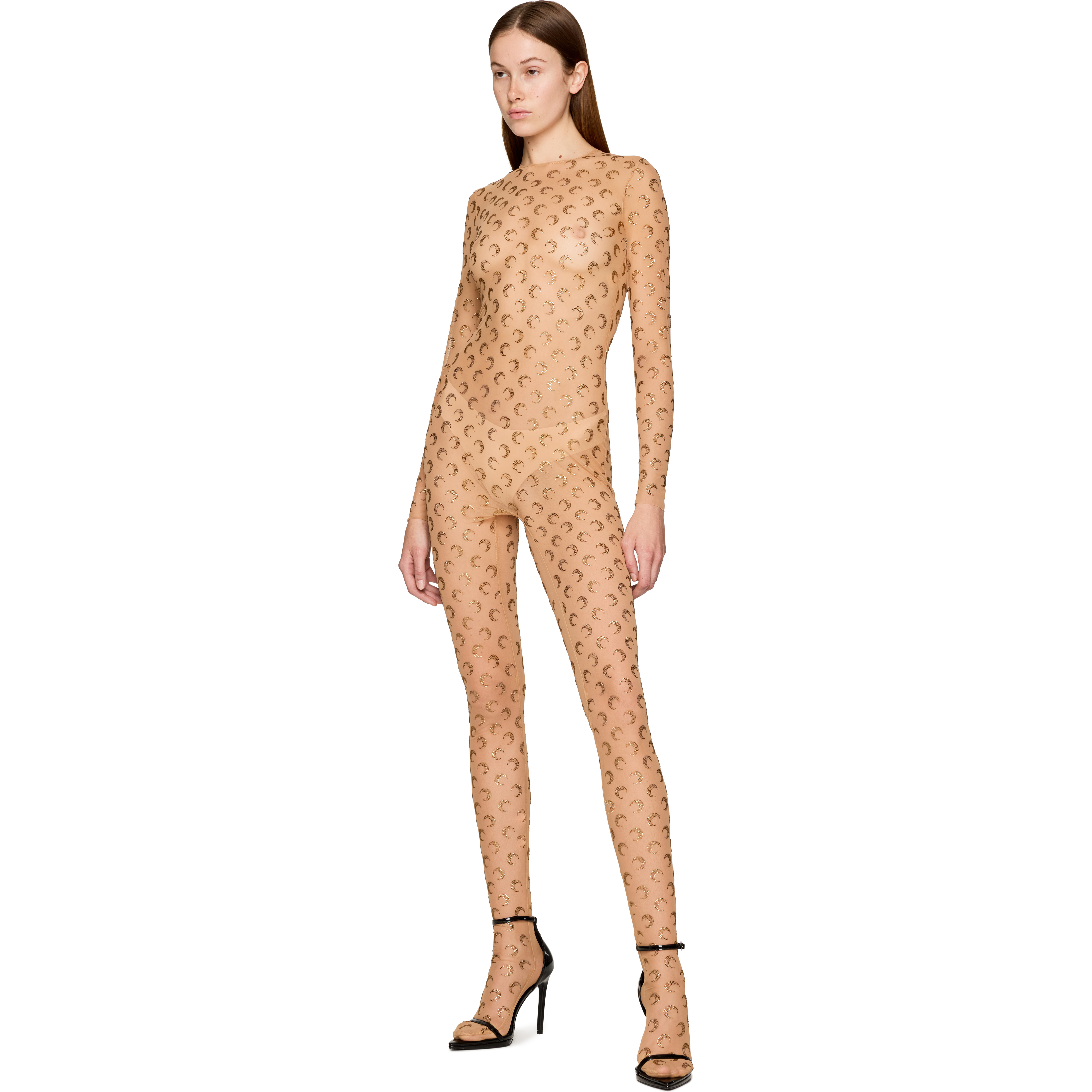 Couture Recycled Moon Strass Jersey Catsuit - 4