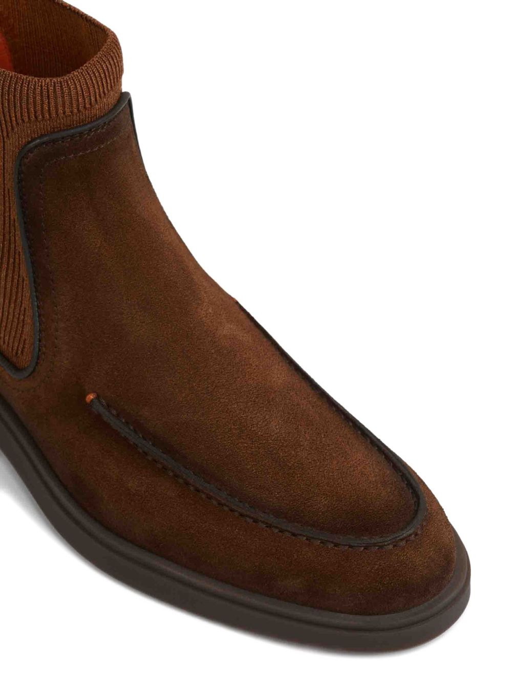 Ribbed panel leather boots - 5