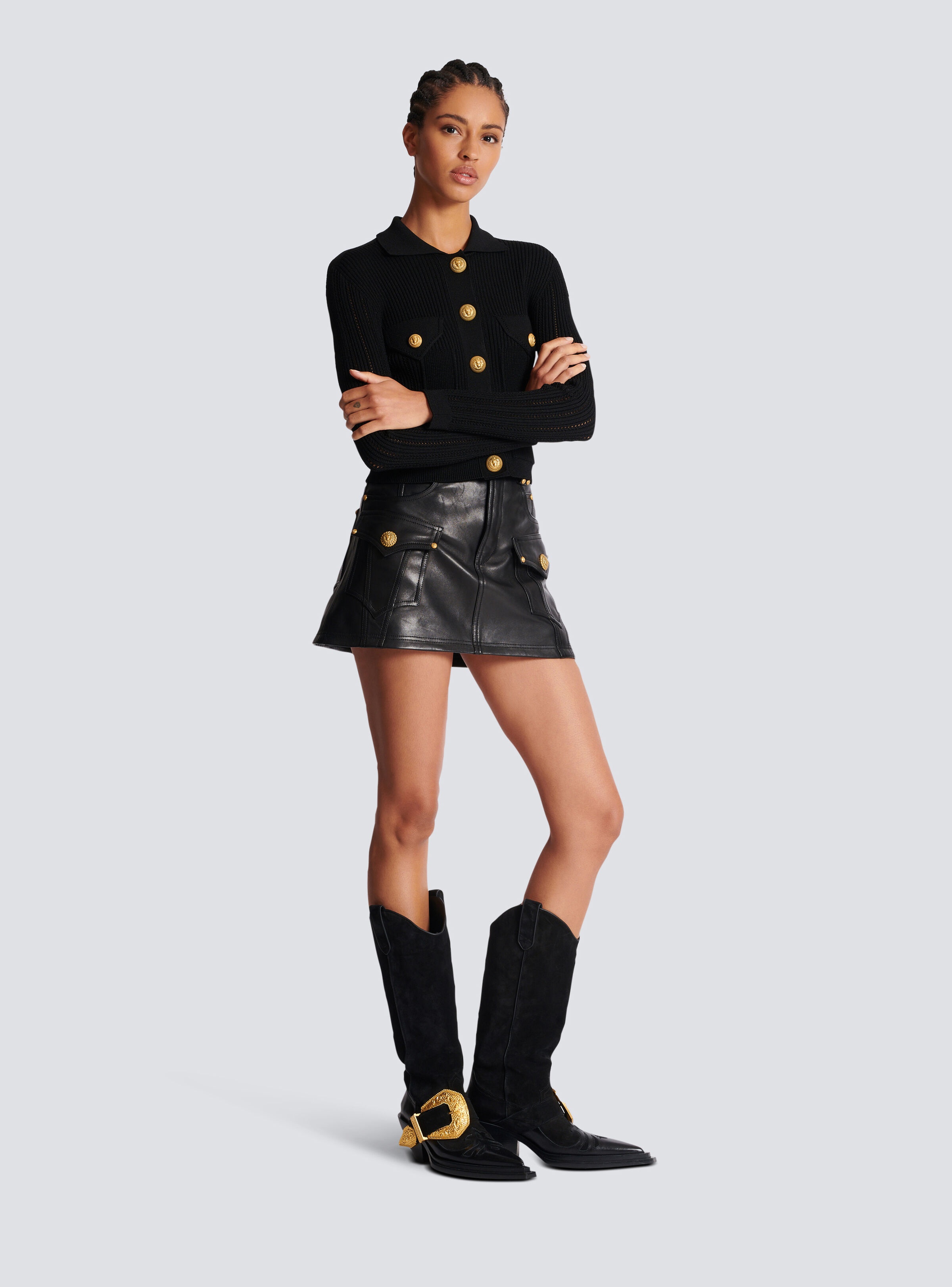 Buttoned knit cardigan - 3