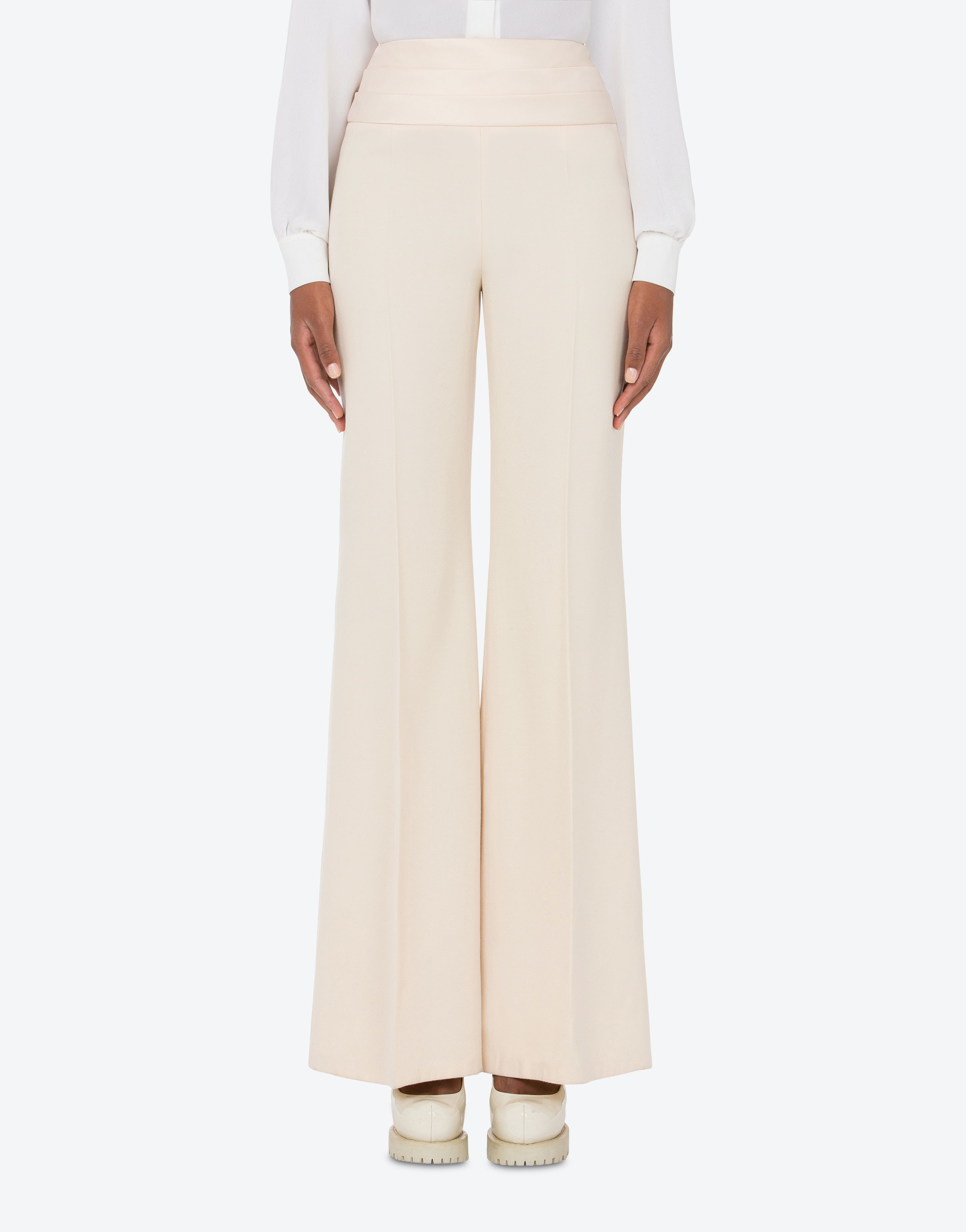 TUXEDO INSPIRED WOOL PALAZZO TROUSERS - 2