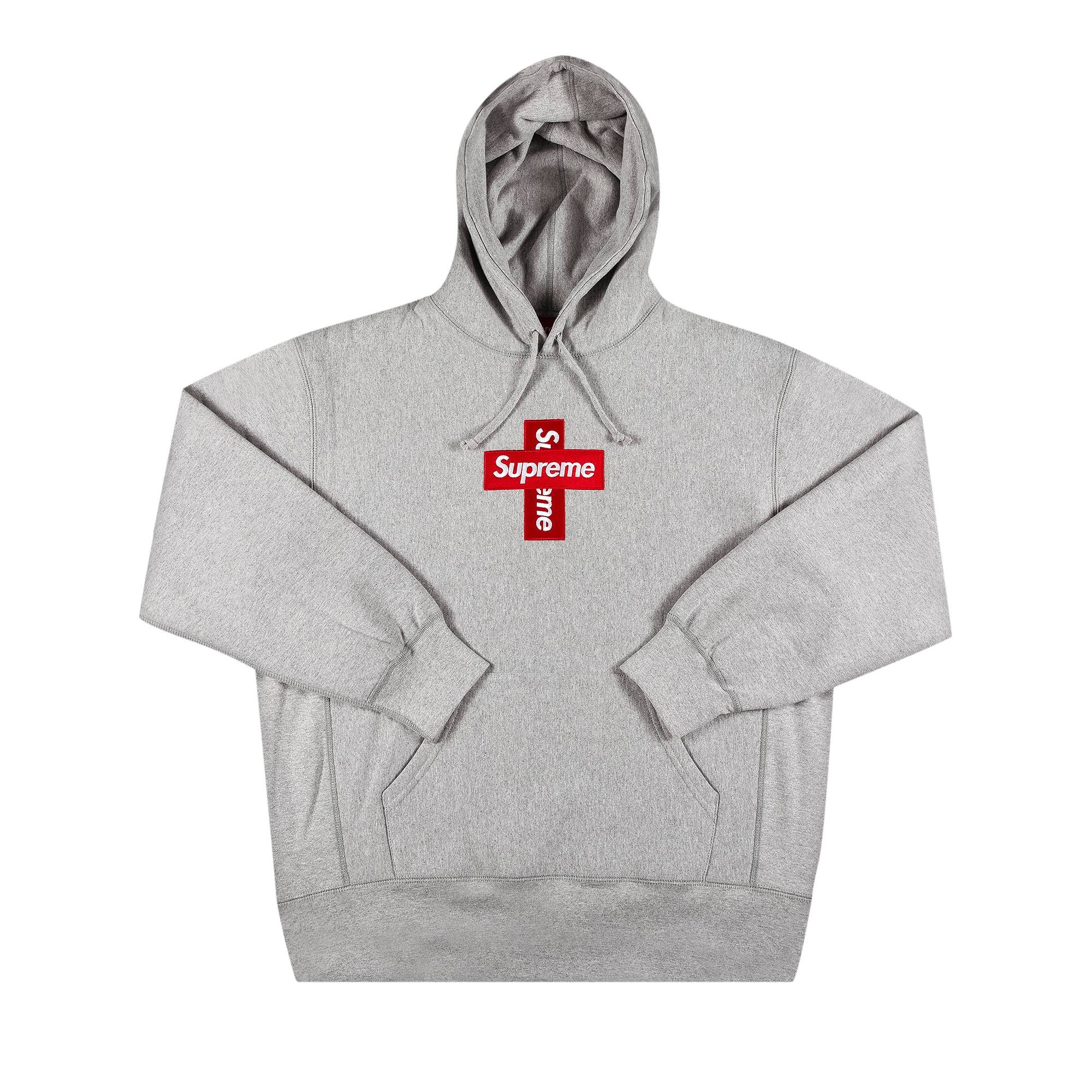 Supreme Supreme Cross Box Logo Hooded Sweatshirt 'Heather Grey' | REVERSIBLE