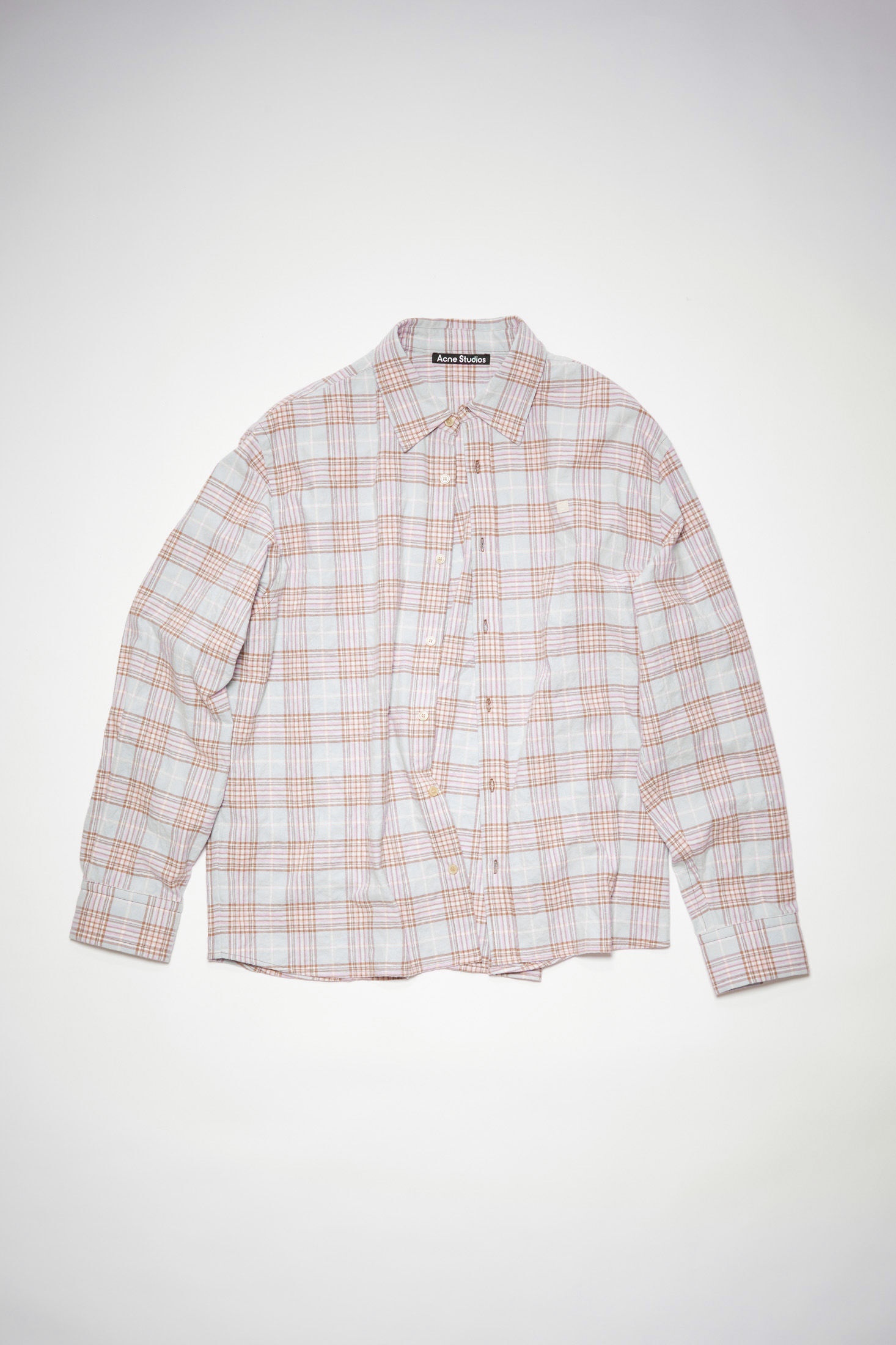 Check flannel button-up shirt - Light blue/pink - 6