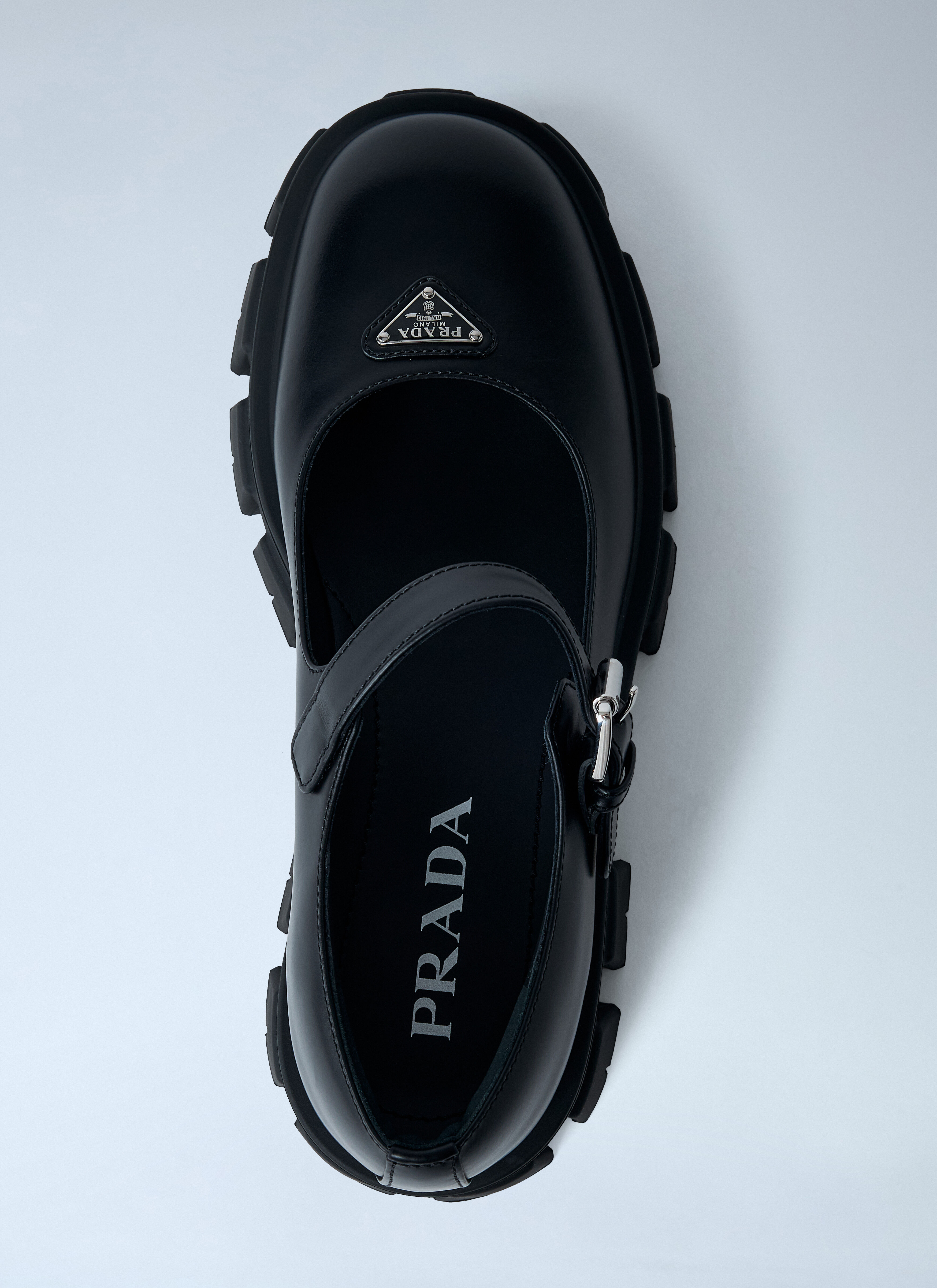 Leather Logo Plaque Platform Flats - 6