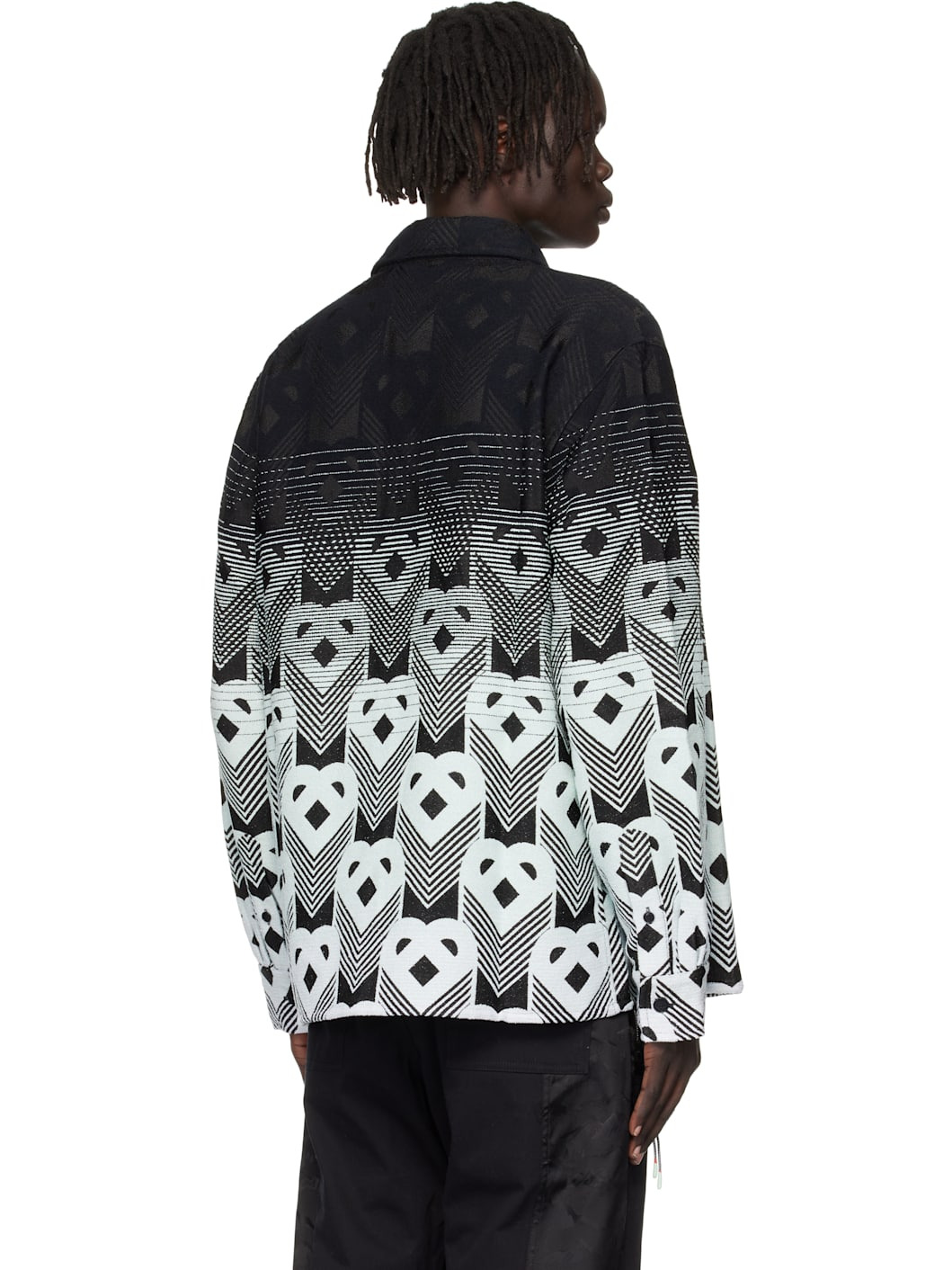 Black & Green Gradient Monogram Jacket - 3