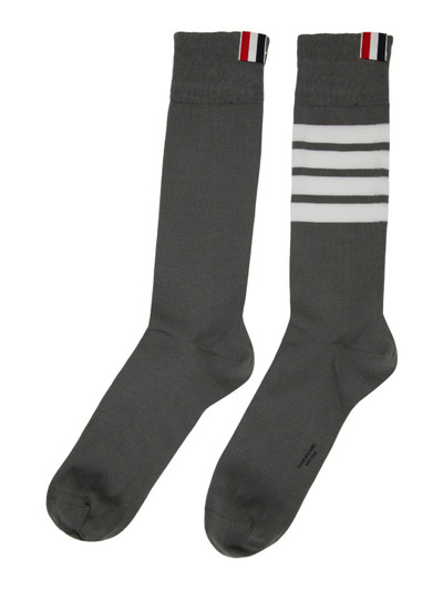 Thom Browne Grey Mid-Calf 4-Bar Socks outlook
