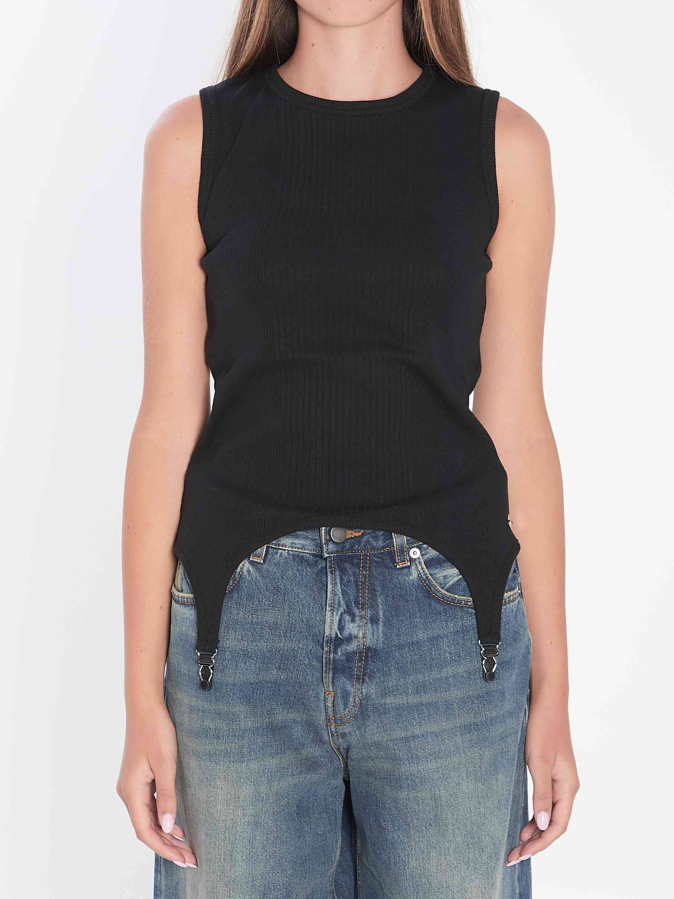 Jean Paul Gaultier Women Tank Top With Lingerie Garter - 1