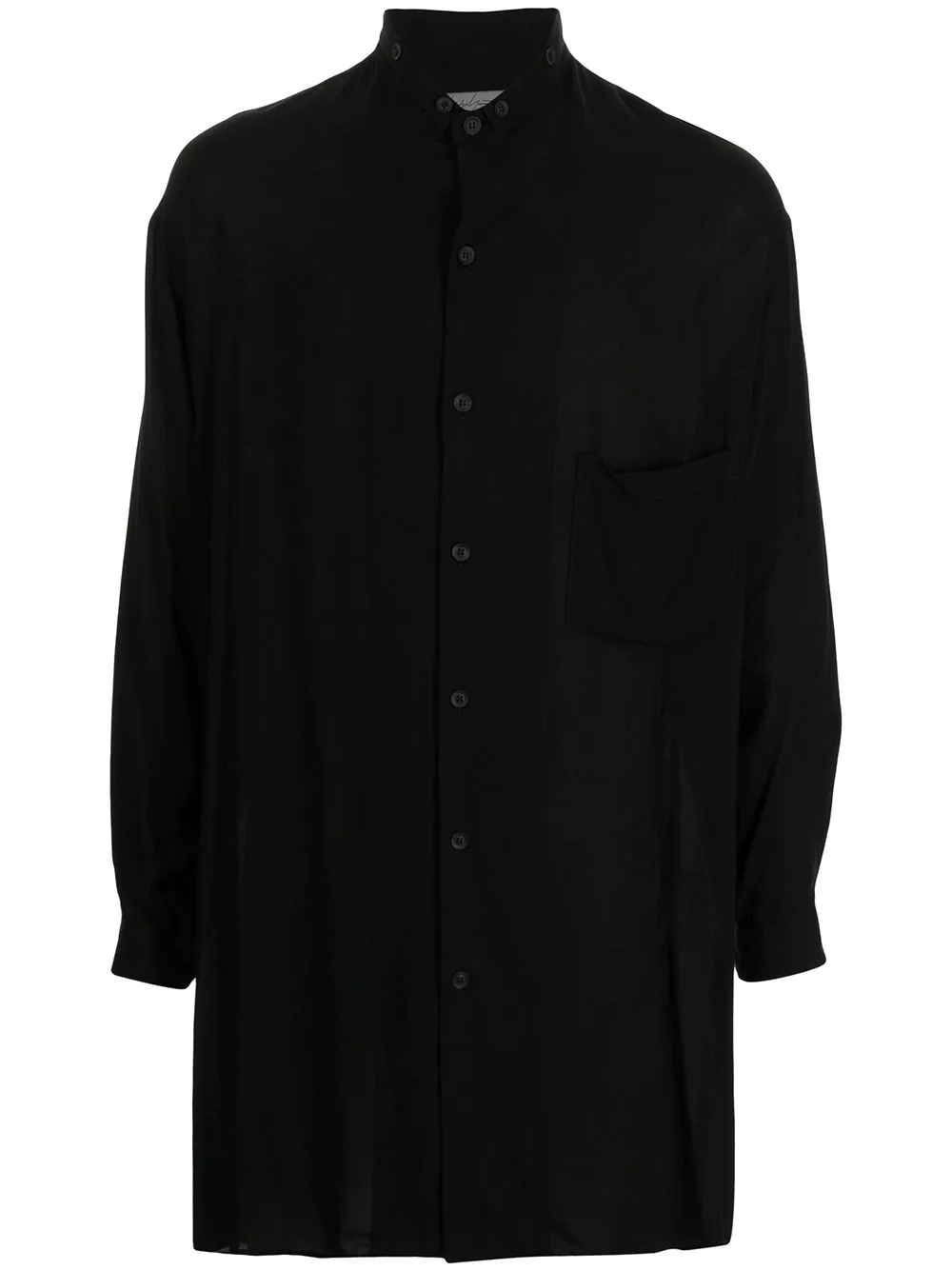 band-collar oversized shirt - 1