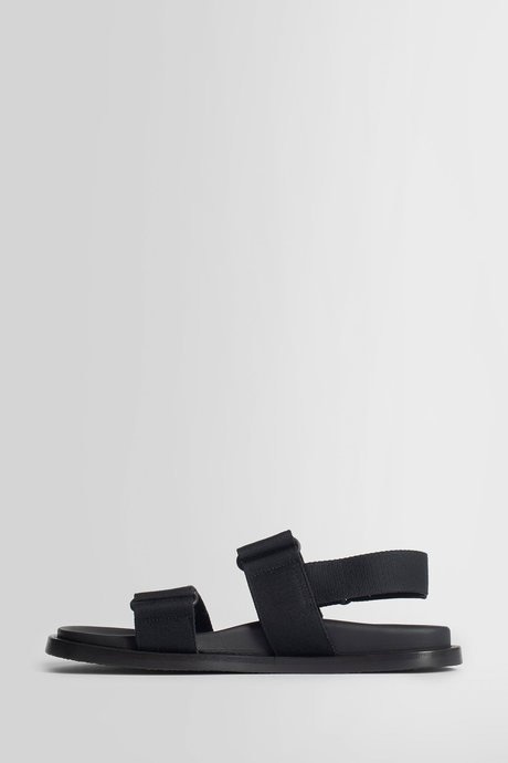 Uma wang men's black leather and nylon sandals - 4