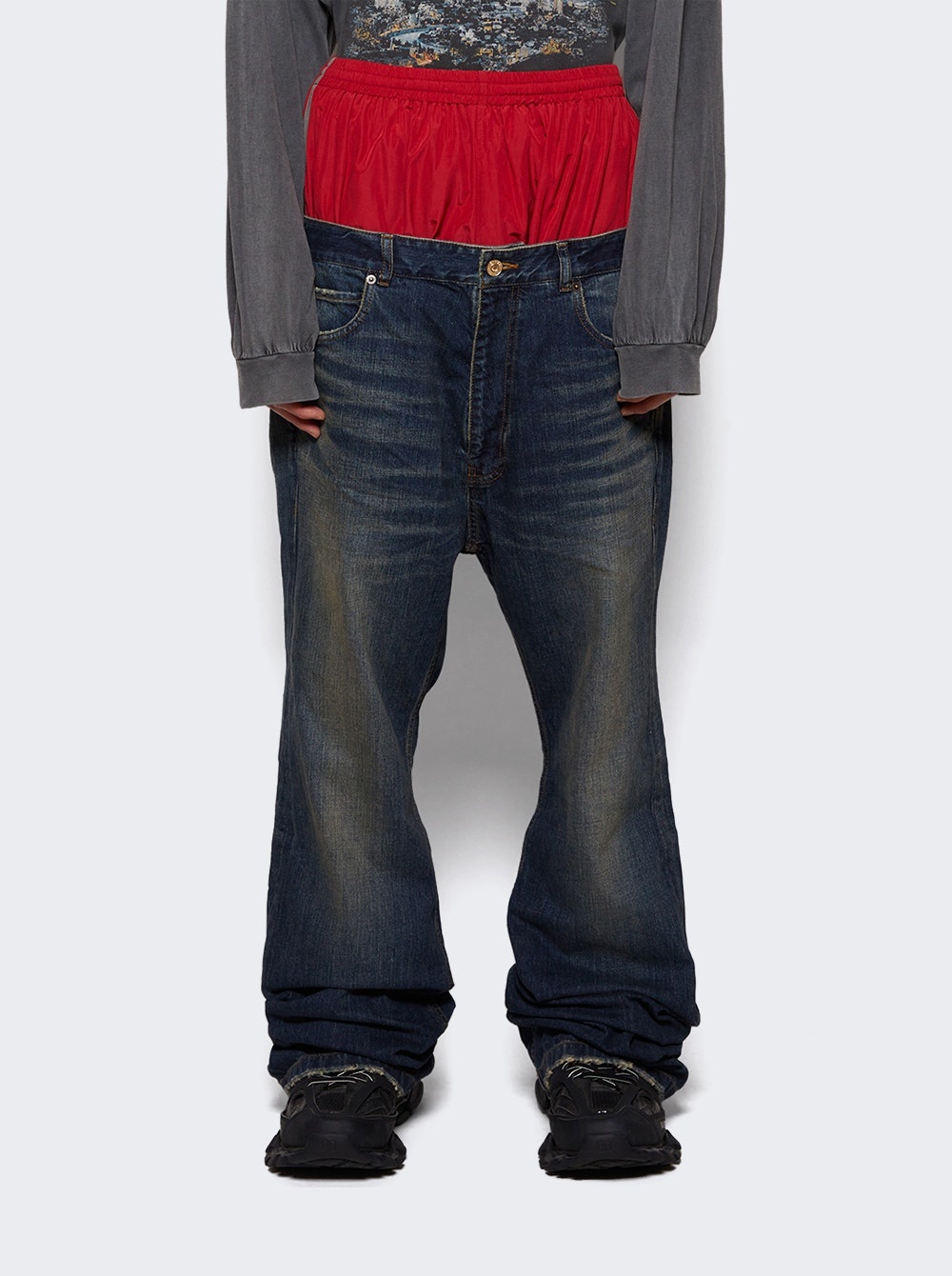 Layered Jeans Whisker - 2