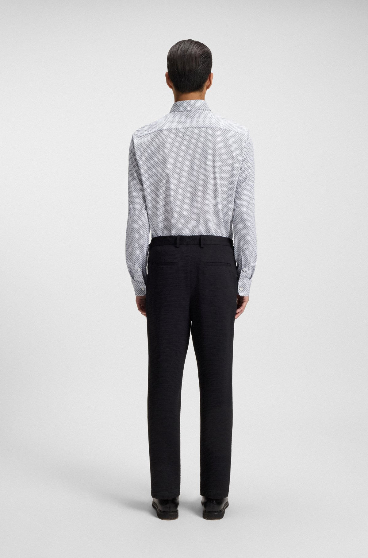 SLIM-FIT SHIRT IN PRINTED ITALIAN COTTON - 5