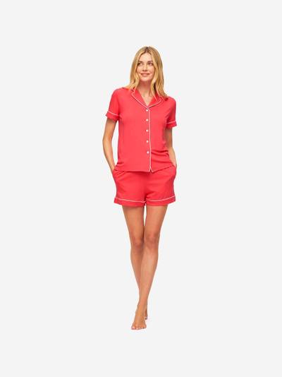 Derek Rose Women's Short Pyjamas Lara Micro Modal Stretch Watermelon Pink outlook