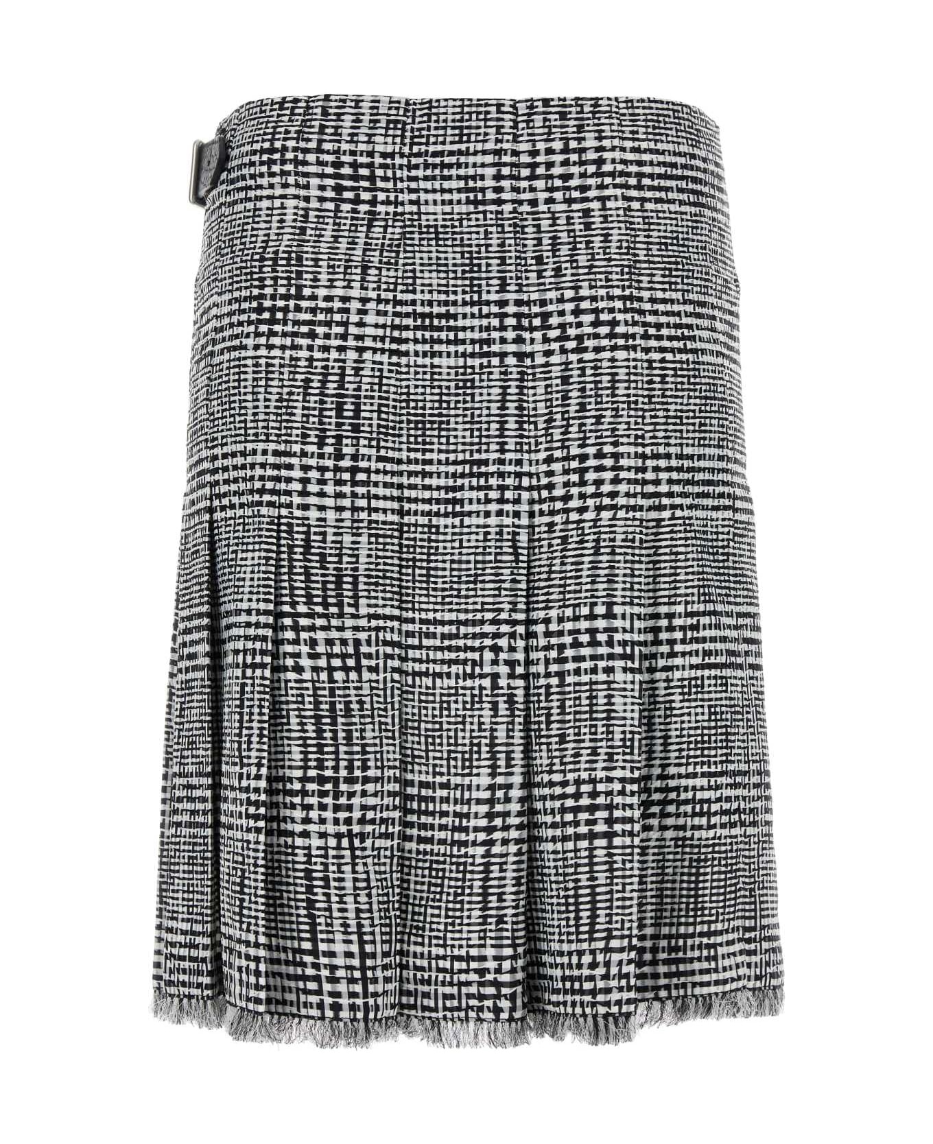 Embroidered Houndstooth Skirt - 2