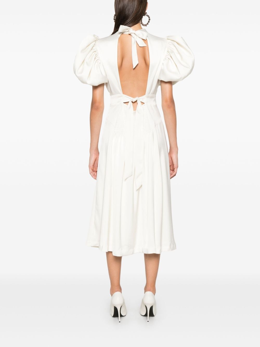 satin puff middi dress - 4