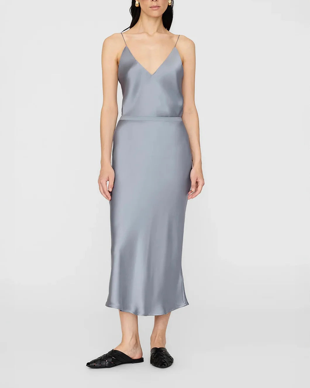 BAR SILK SKIRT PASTEL BLUE - 2