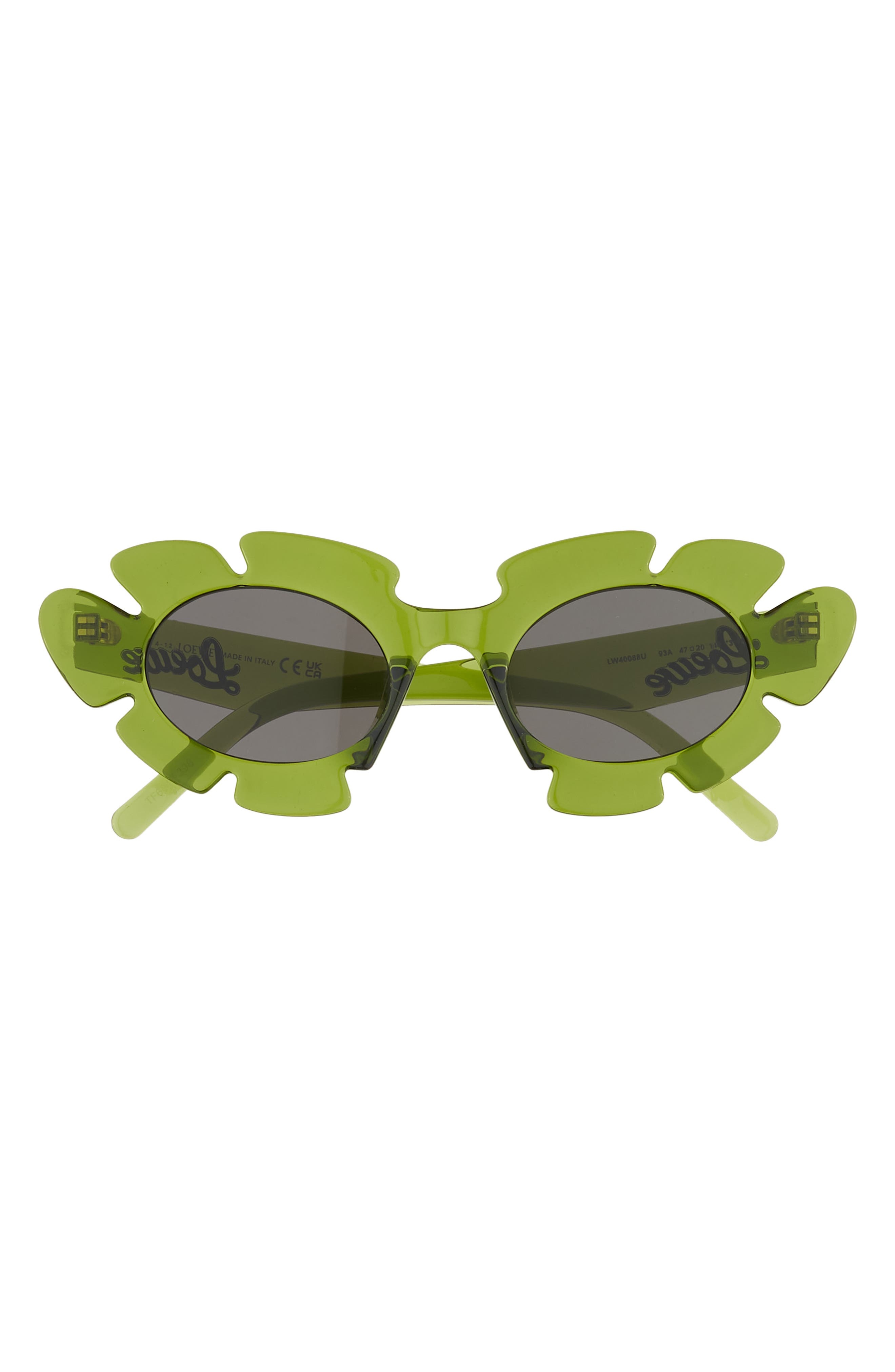 Loewe 47mm Tinted Oval Sunglasses in Shiny Light Green /Smoke at Nordstrom - 1