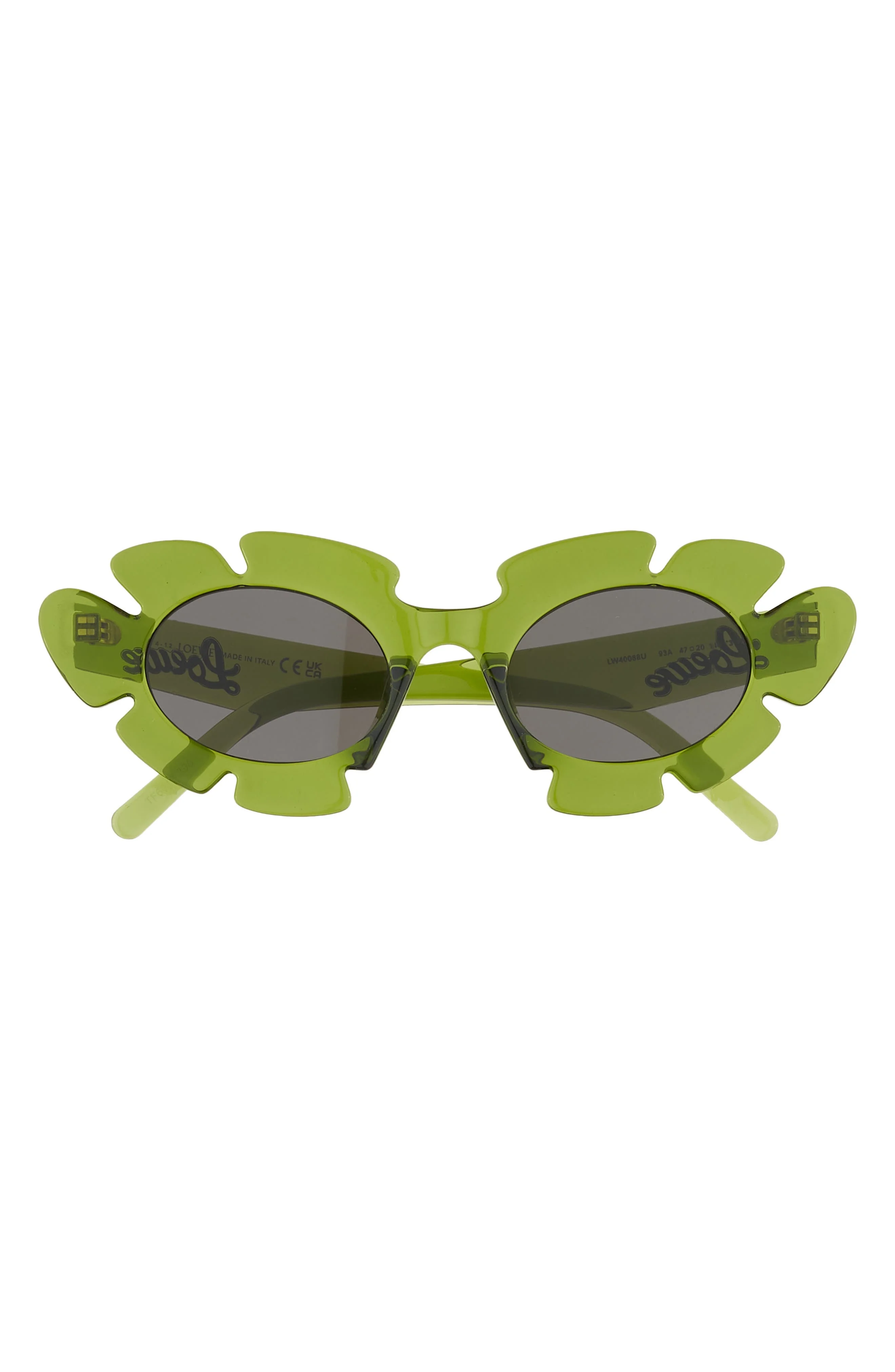 Loewe 47mm Tinted Oval Sunglasses in Shiny Light Green /Smoke at Nordstrom - 1