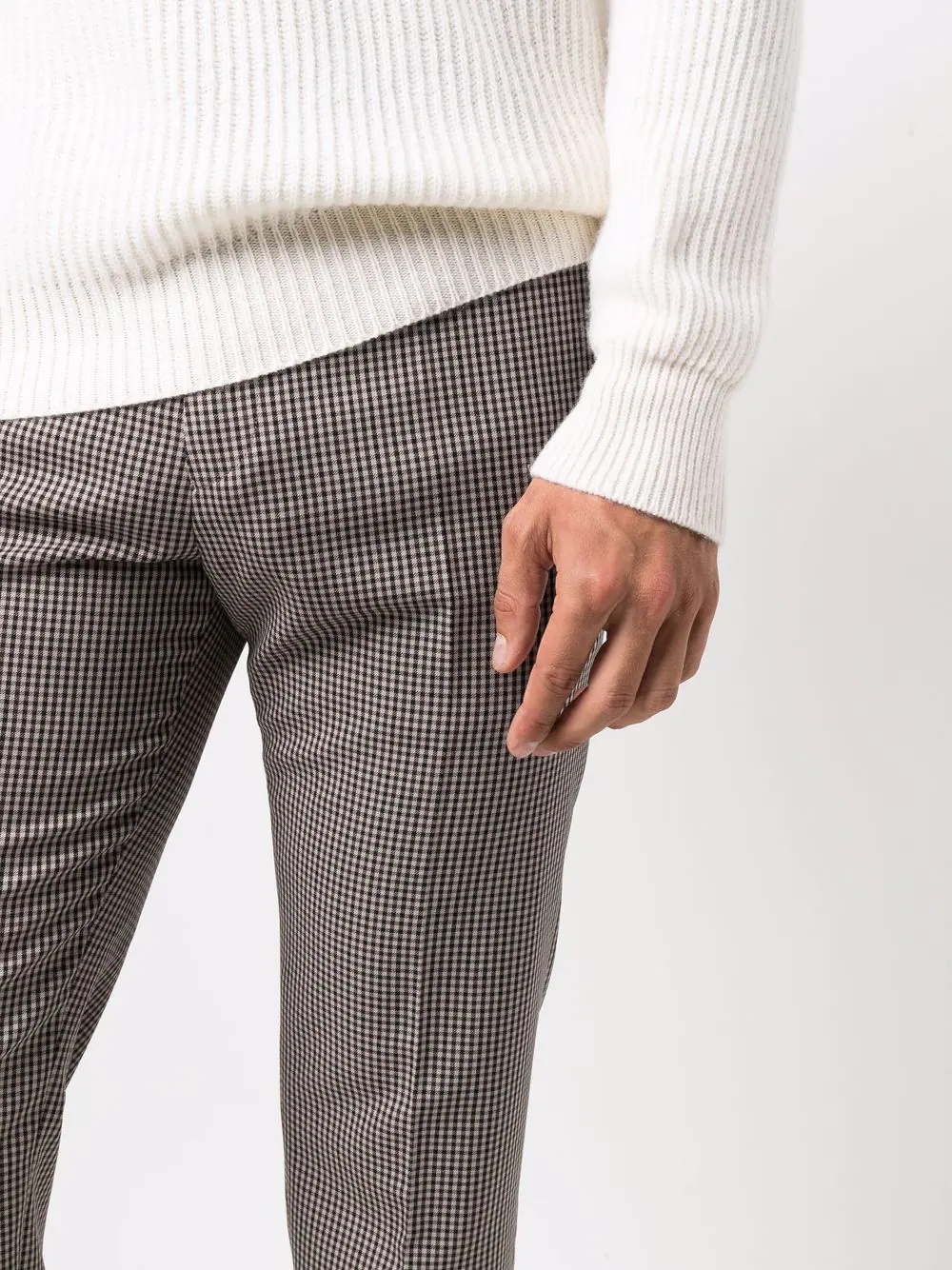 houndstooth slim-cut chinos - 5