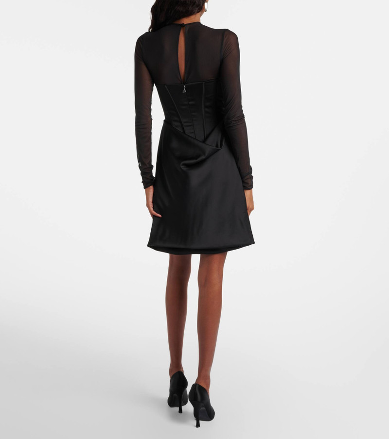 Mesh-trimmed satin corset dress 3