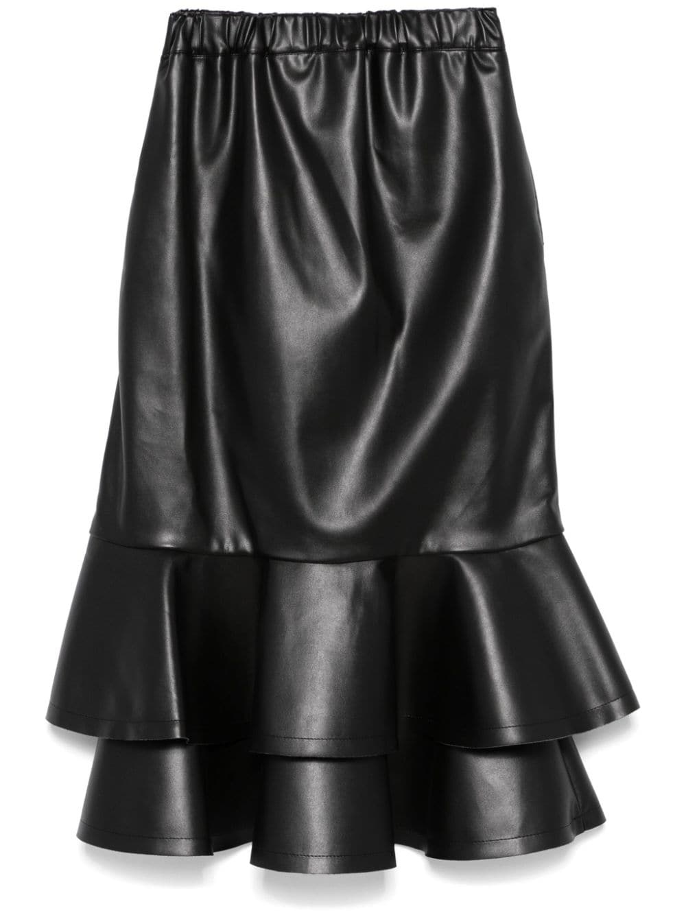 ruffle-hem midi skirt - 1
