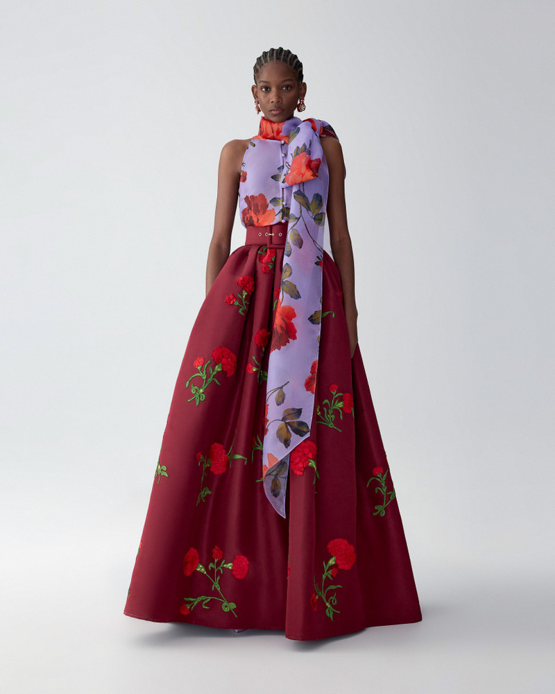 CAROLINA HERRERA Carnation-Embroidered Ball Skirt outlook
