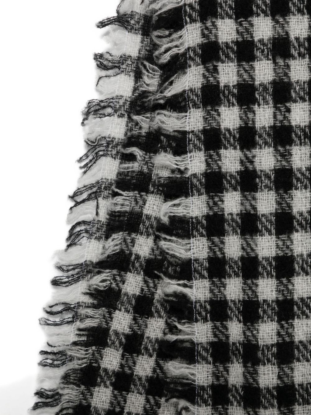 gingham frayed-edge scarf - 2