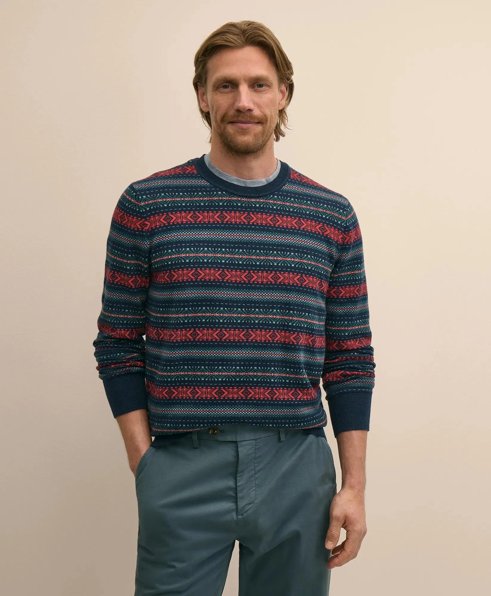 Supima® Cotton Fair Isle Sweater - 1
