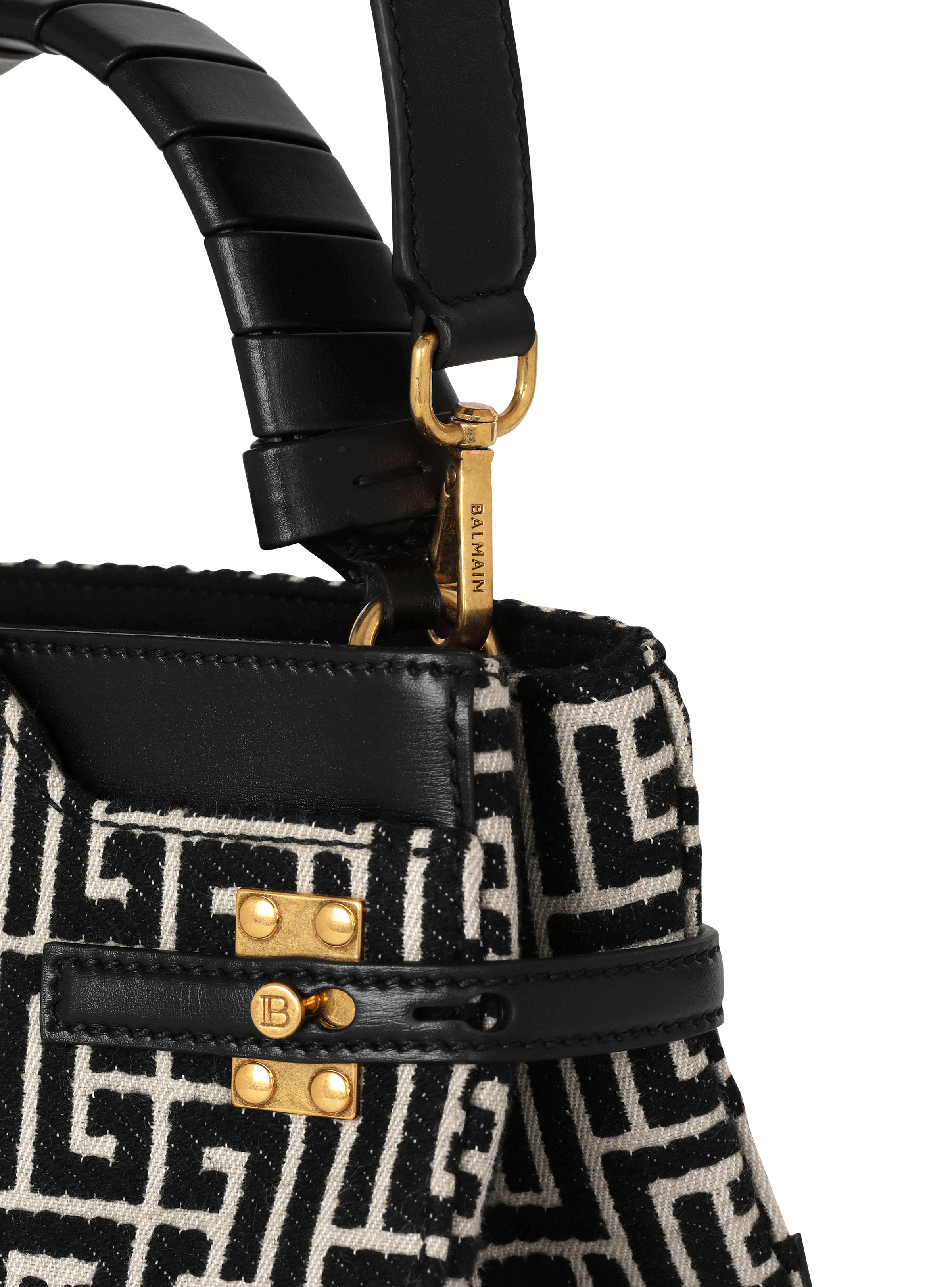 B-Buzz 22 Top Handle bag in leather with jacquard monogram - 5