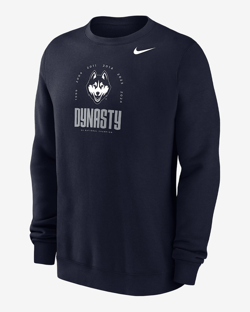 UConn Club Men's Nike College Fleece Crew-Neck Sweatshirt 1