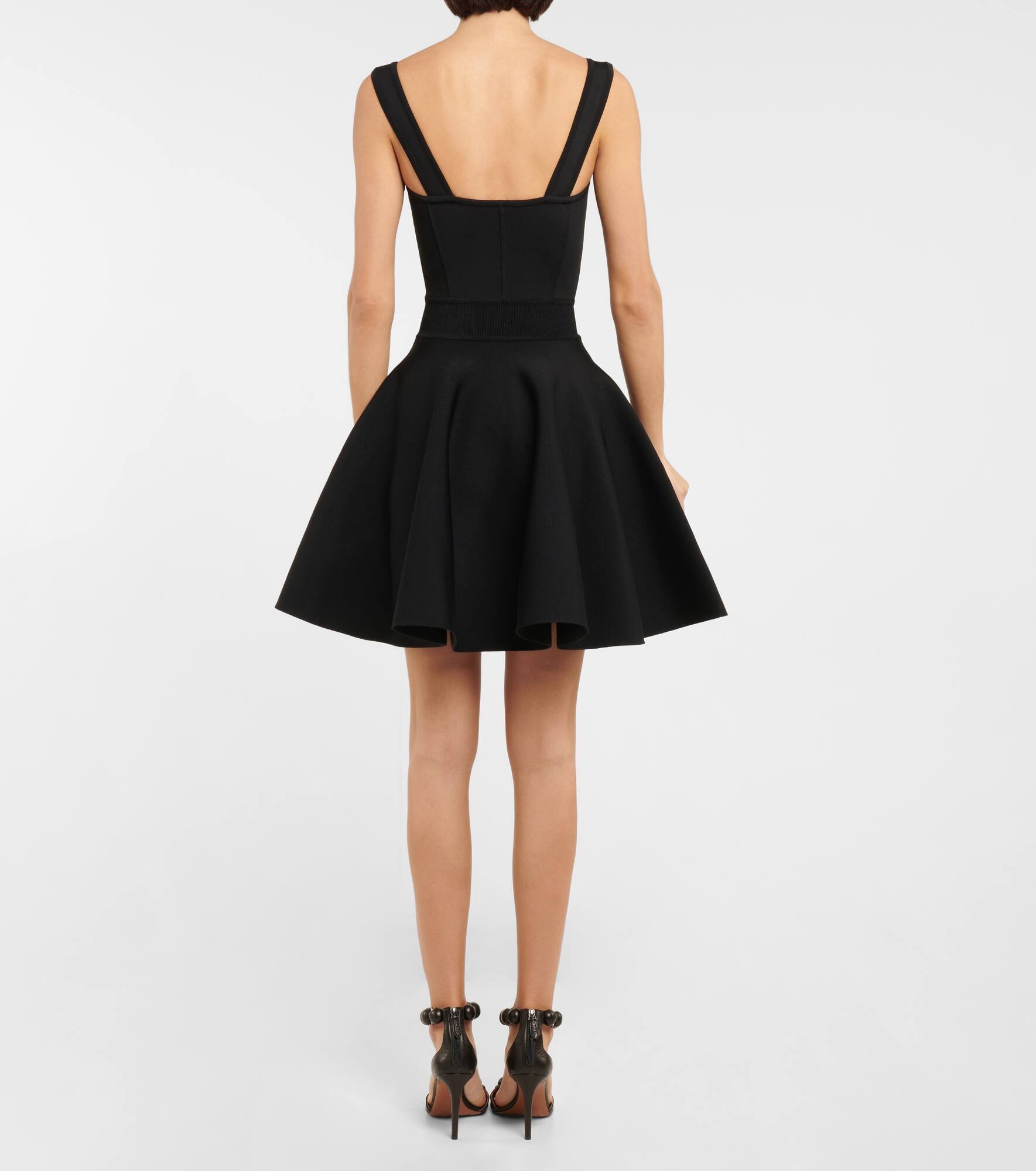 Sweetheart-neck wool-blend minidress - 3