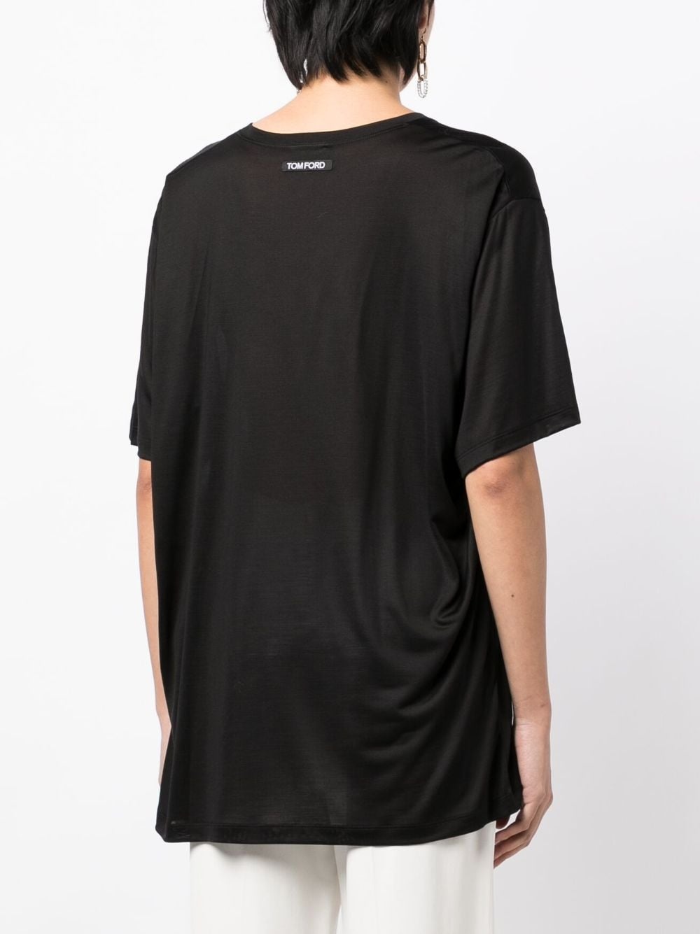 short-sleeved silk T-shirt - 5