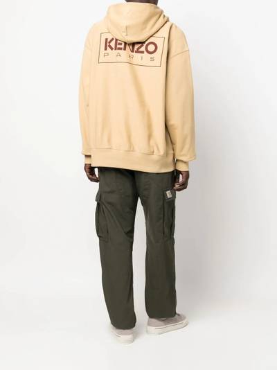 KENZO ribbed-trim logo-print hoodie outlook