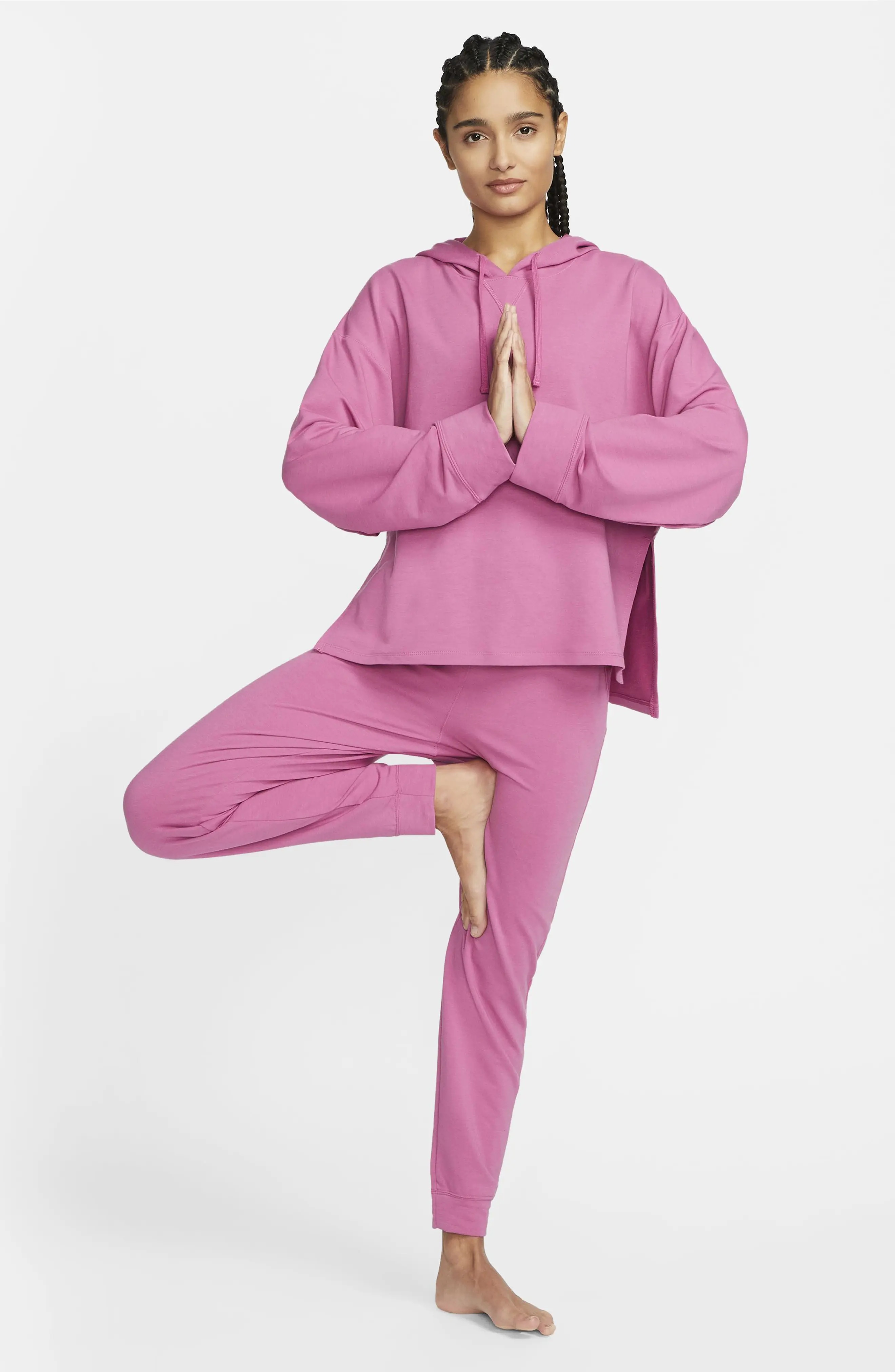 Yoga Dri-FIT Hoodie in Cosmic Fuchsia/Iron Grey - 5