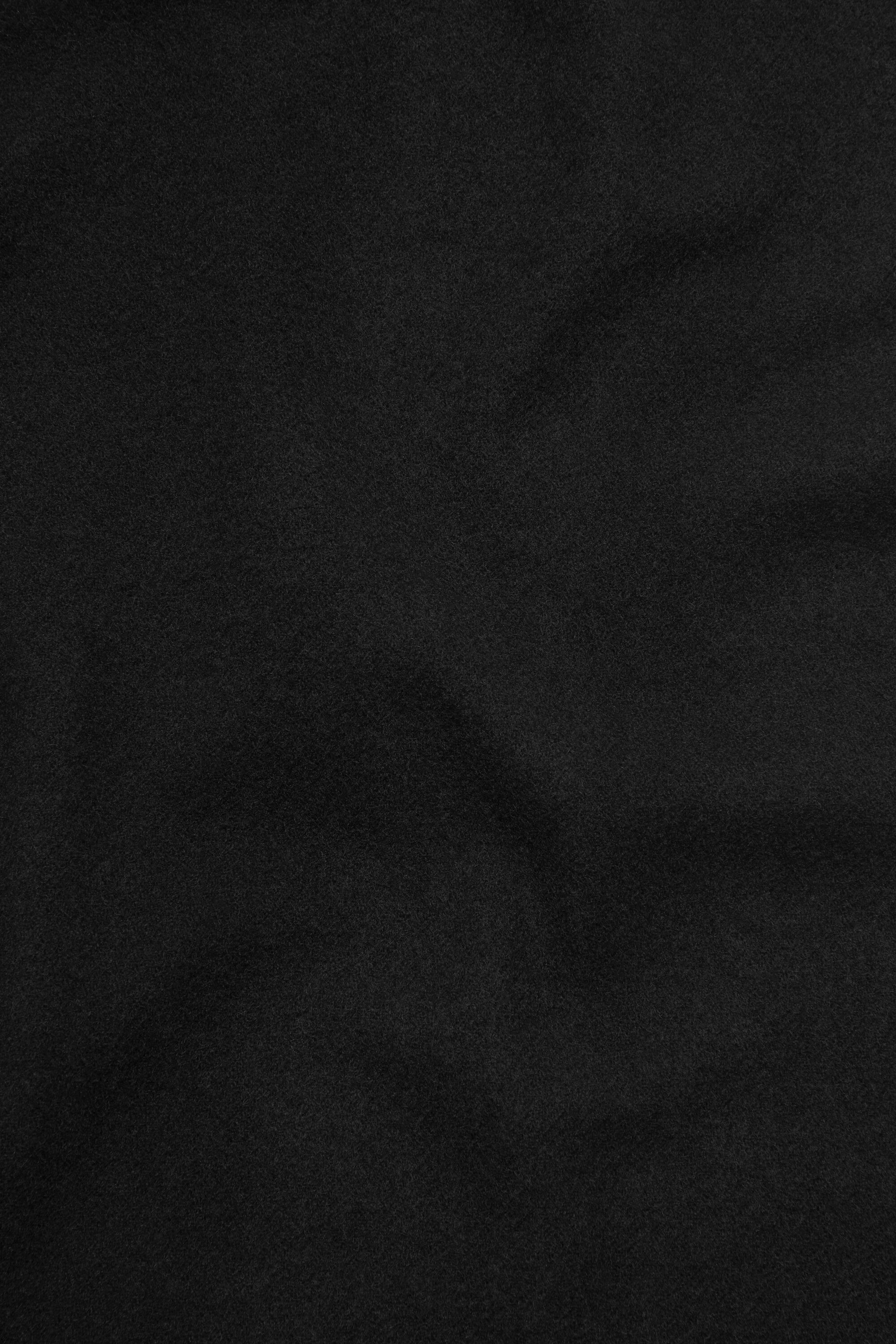 Cashmere fringe scarf - Narrow - Black - 5