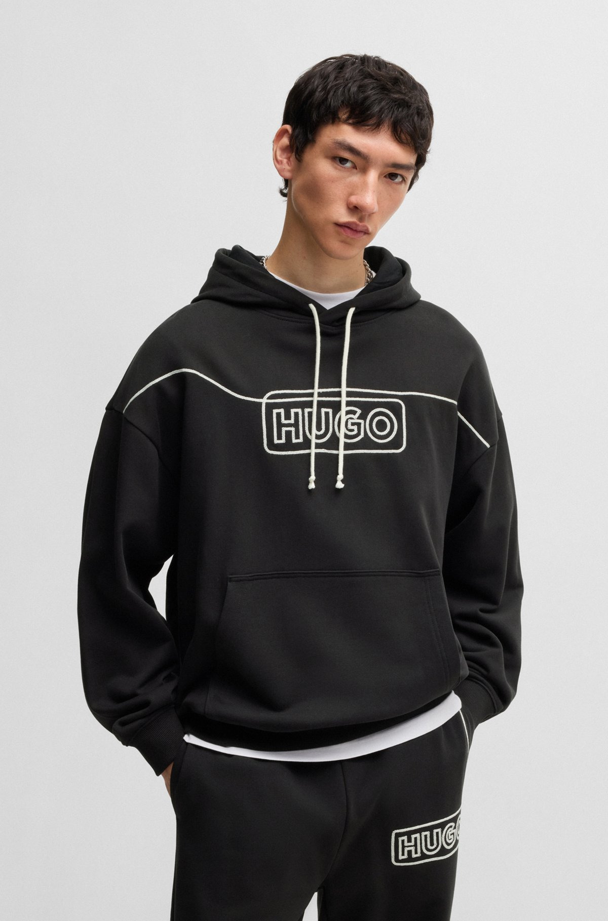 COTTON-TERRY HOODIE WITH CHAIN-STITCH LOGO - 2