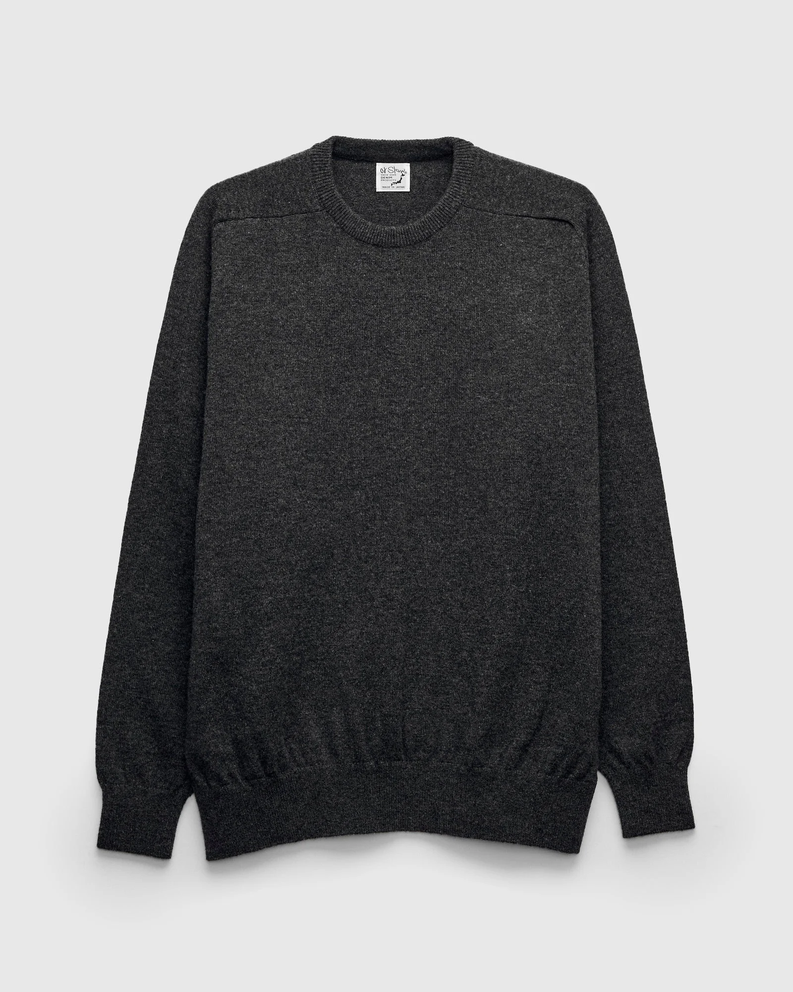 Simple Wool Crewneck Sweater in Charcoal Grey - 1