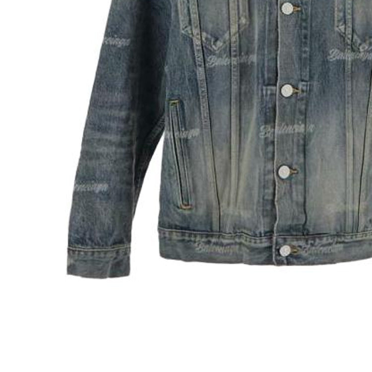 (WMNS) Balenciaga Denim Jacket 'Blue' 745037TNW014012 - 6