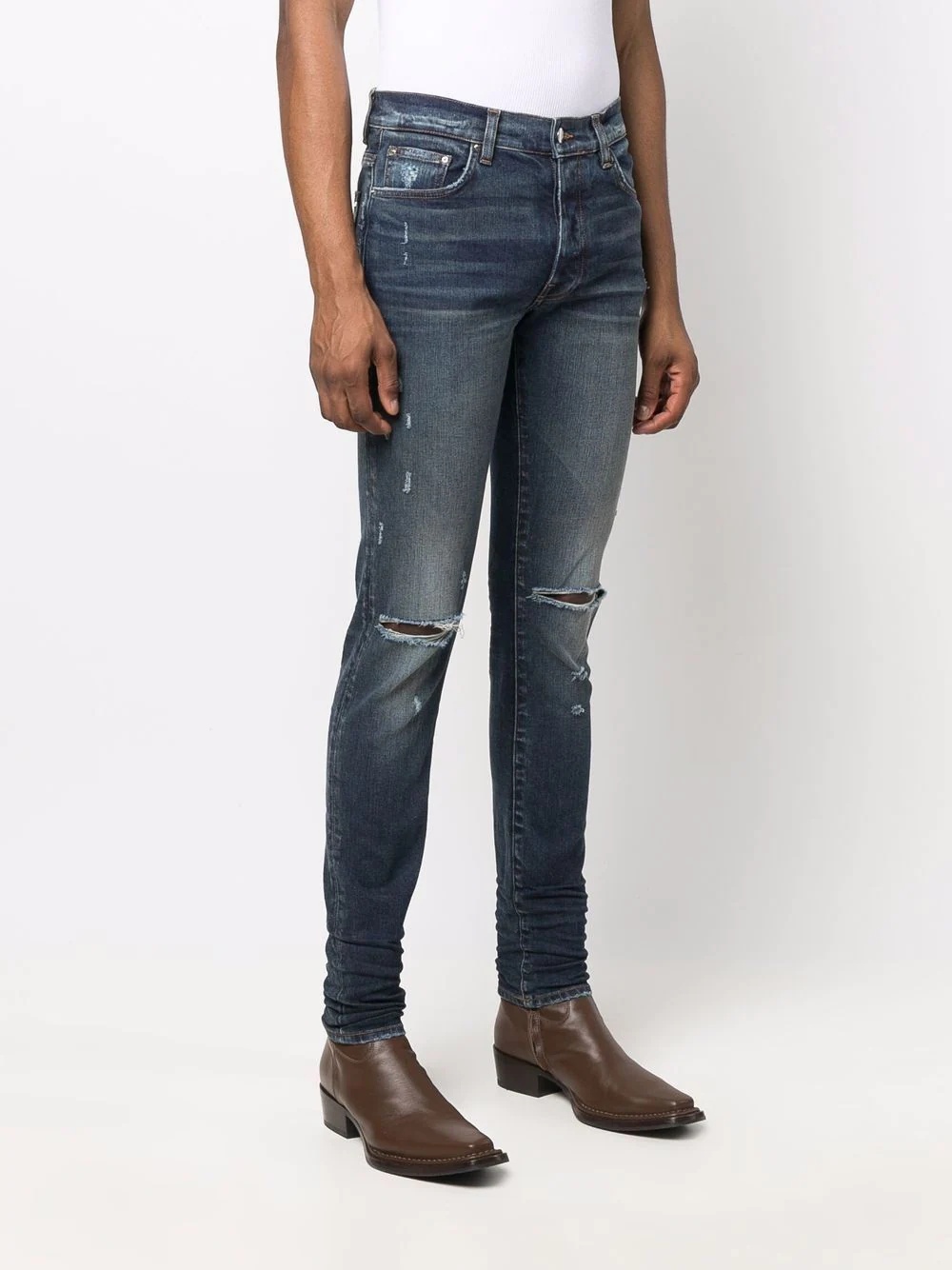 faded-effect skinny jeans - 3