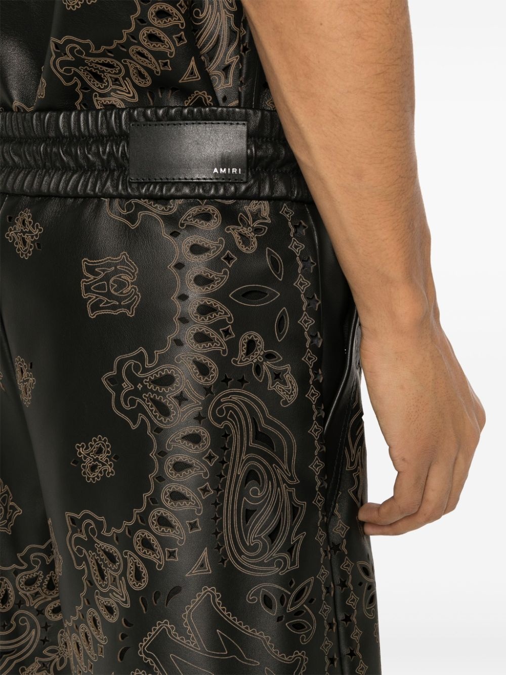 bandana leather shorts - 5