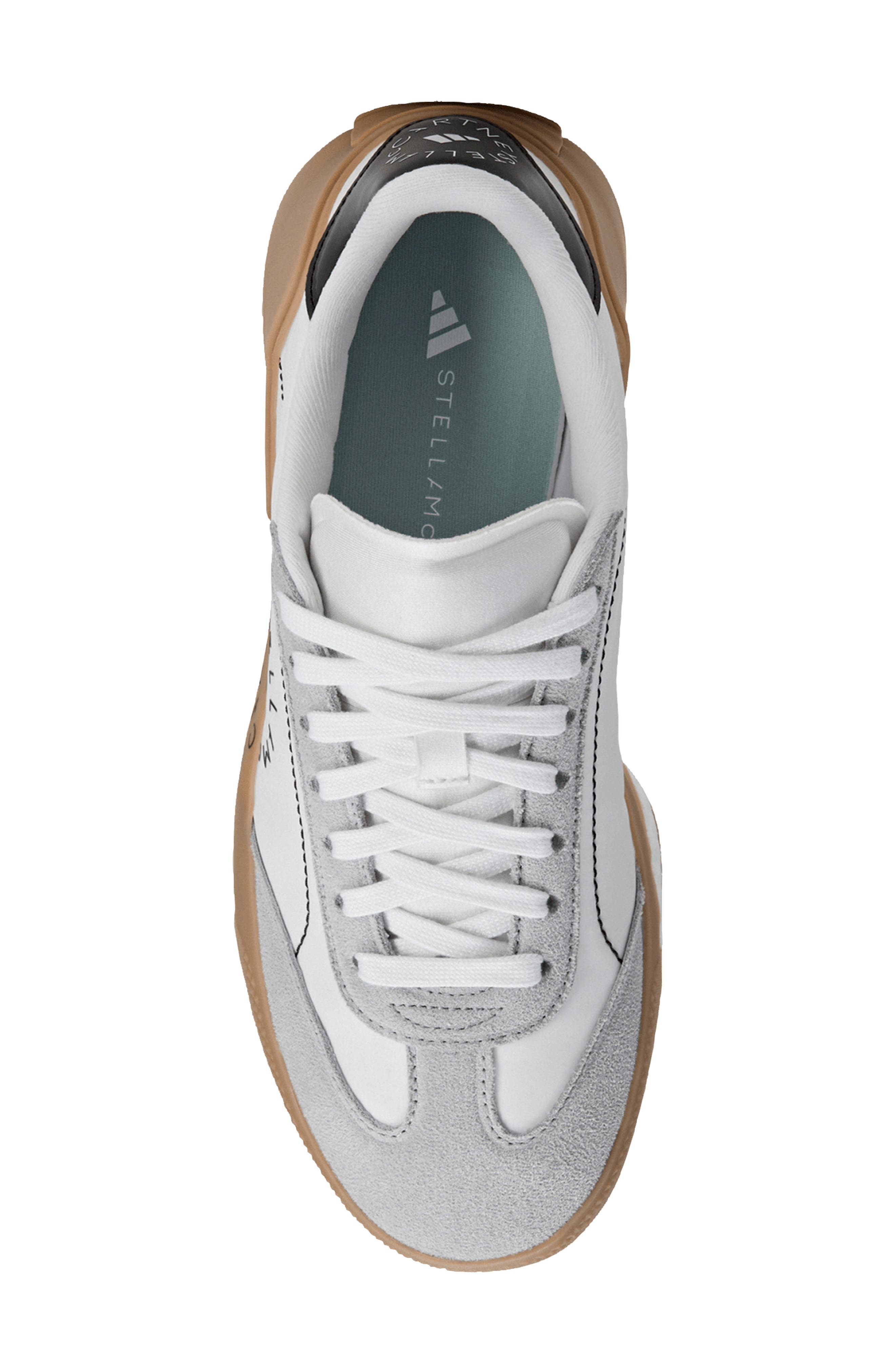 adidas by Stella McCartney Court Boost Tennis Sneaker in White/Charcoal/Core Black at Nordstrom - 4